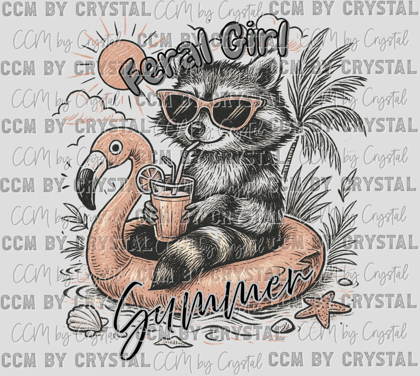 Feral Girl Summer Ready to Press Transfer DTF Transfer Sublimation Transfer