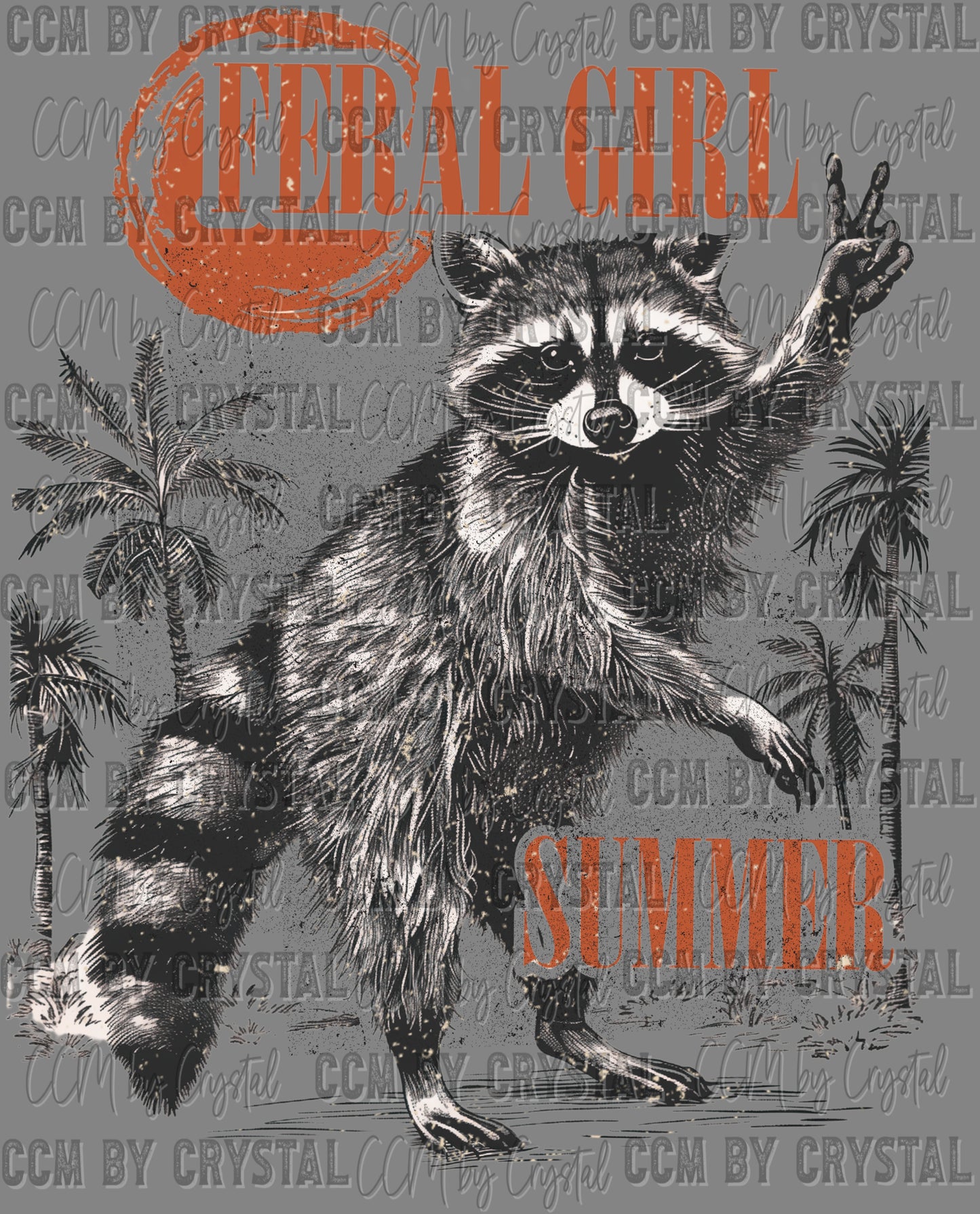 Feral Girl Summer Distressed Ready to Press Transfer DTF Transfer Sublimation Transfer