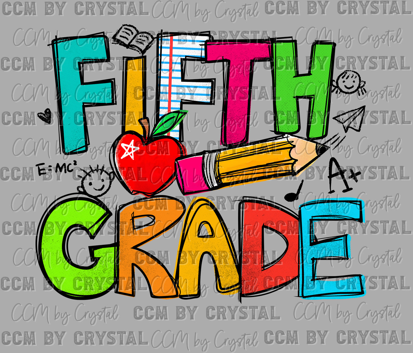 Fifth Grade Back to School Ready to Press Transfer DTF Transfer Sublimation Transfer