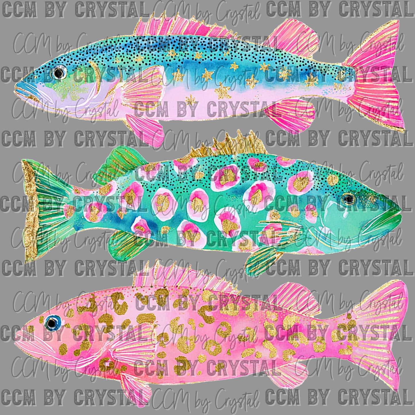 Colorful Fish Summer Ready to Press DTF Transfers Sublimation Transfers