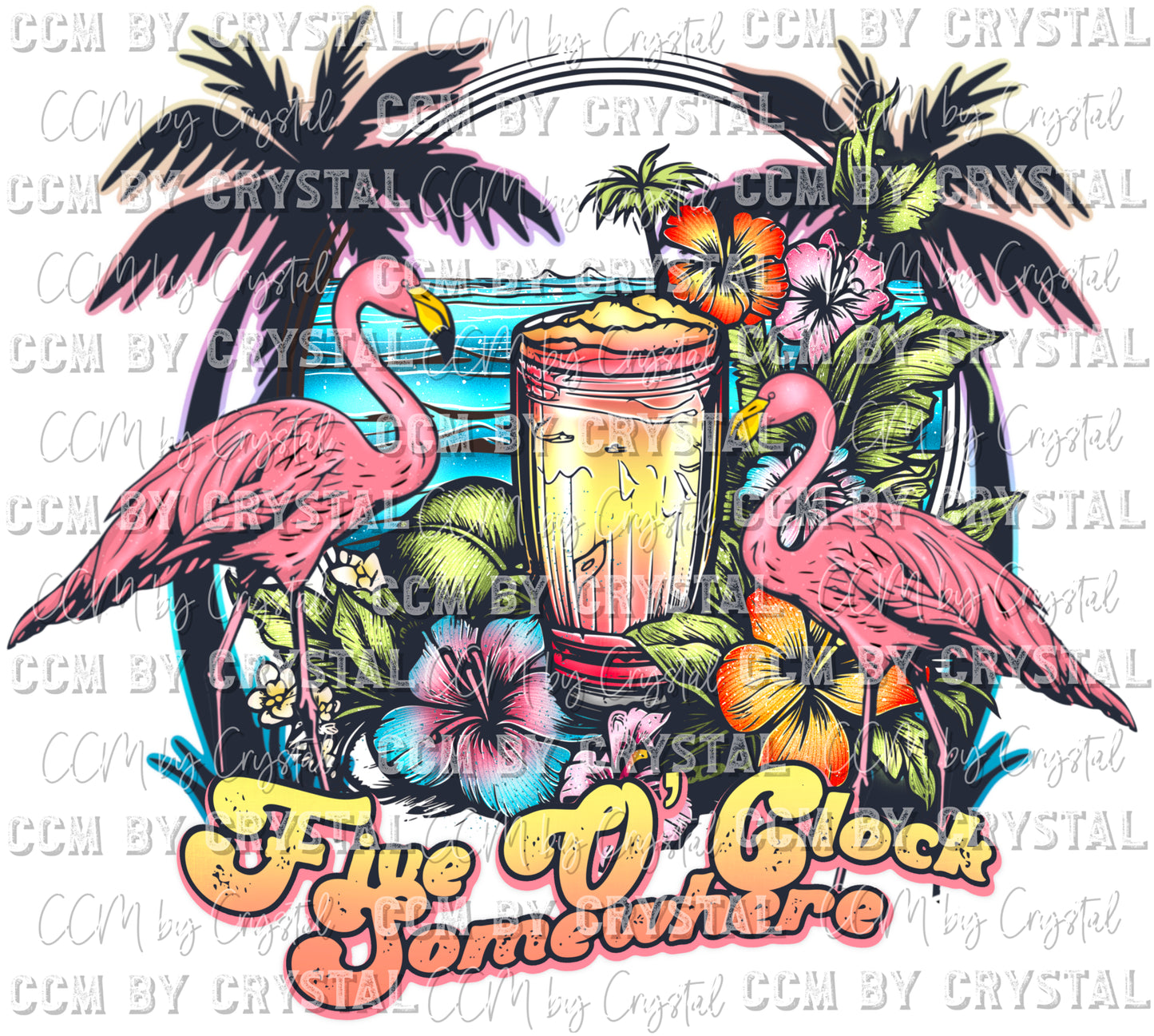 Five O'clock Somewhere BOHO Western Ready to Press Transfer
