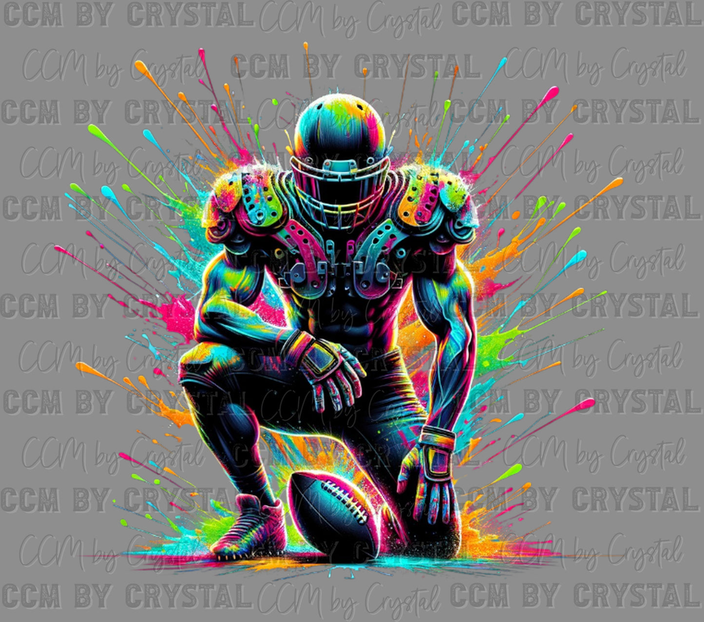 Colorful Football Ready to Press Instant Peel DTF Transfers Sublimation Transfers