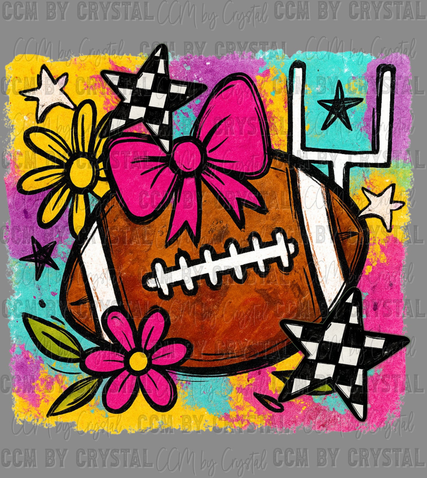 Girly Football Ready to Press Instant Peel DTF Transfers Sublimation Transfers