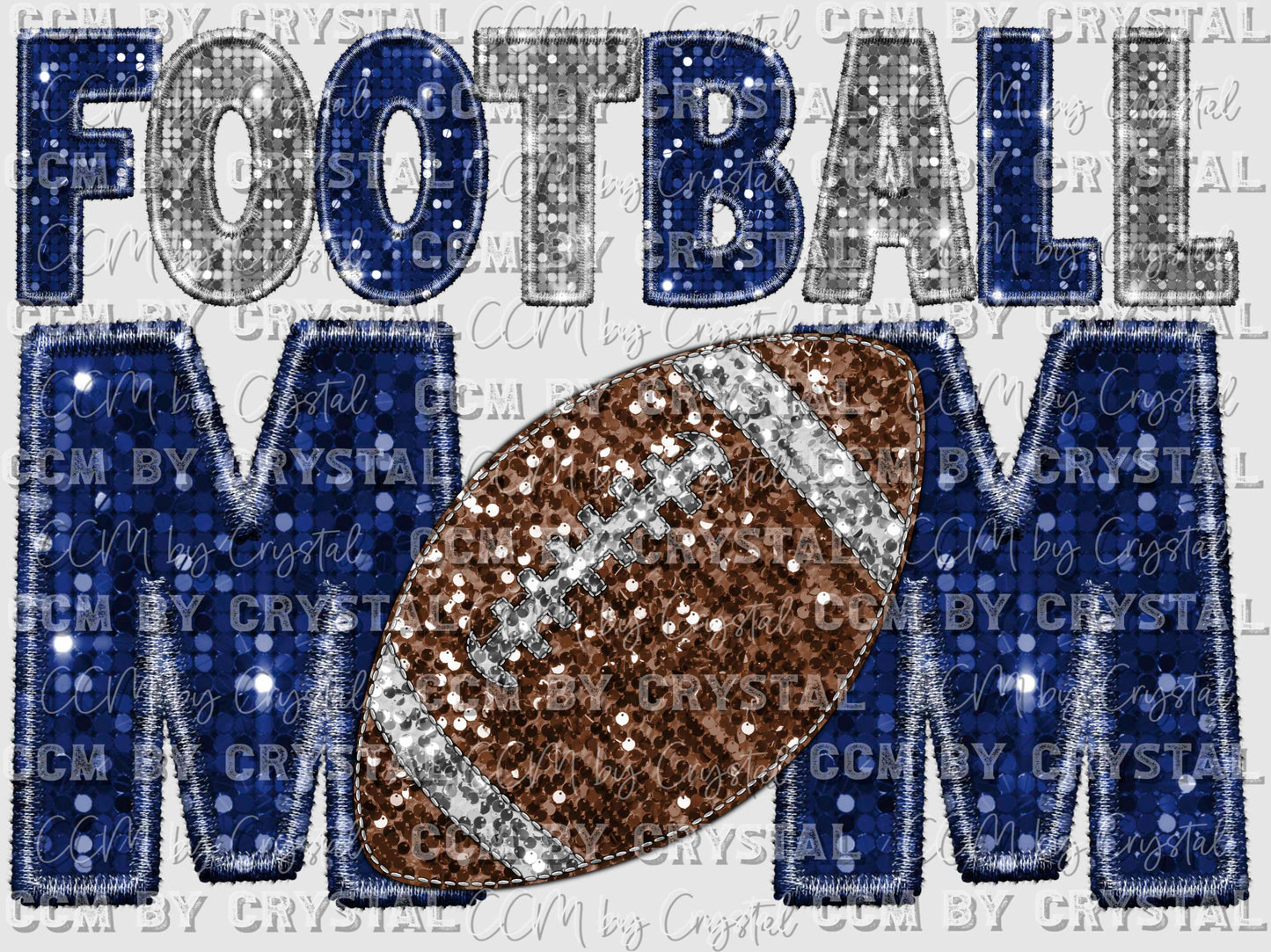 Football Mom Faux Sequins Ready to Press Transfer