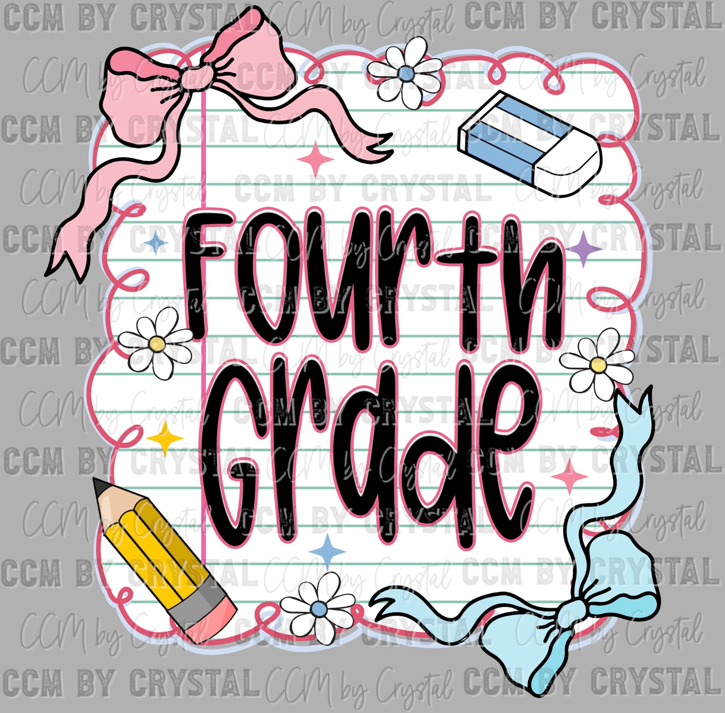 Fourth Grade Back to School Ready to Press Transfer DTF Transfer Sublimation Transfer