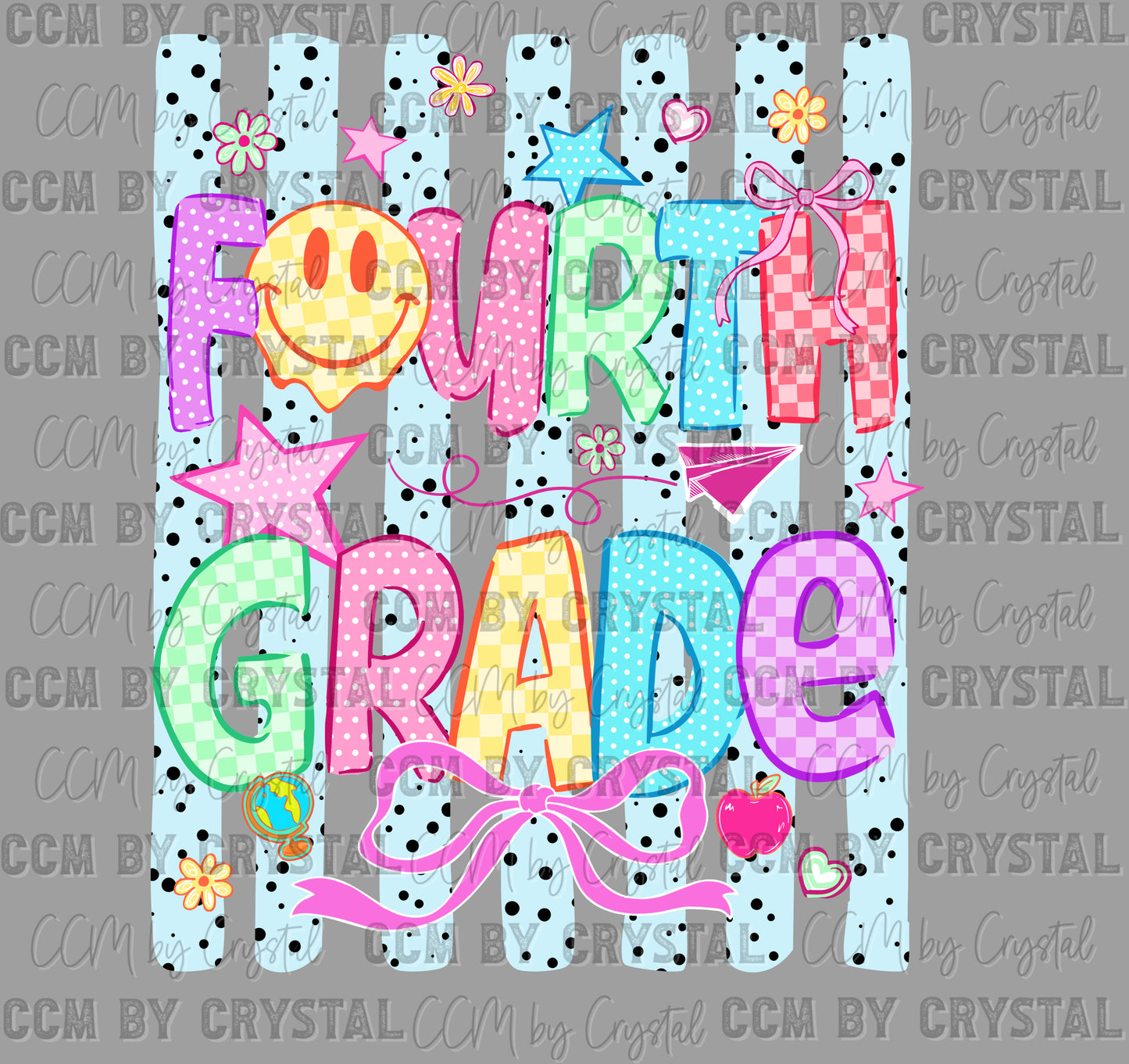 Fourth 4th Girly Pastel Back to School Ready to Press DTF Transfers Sublimation Transfers