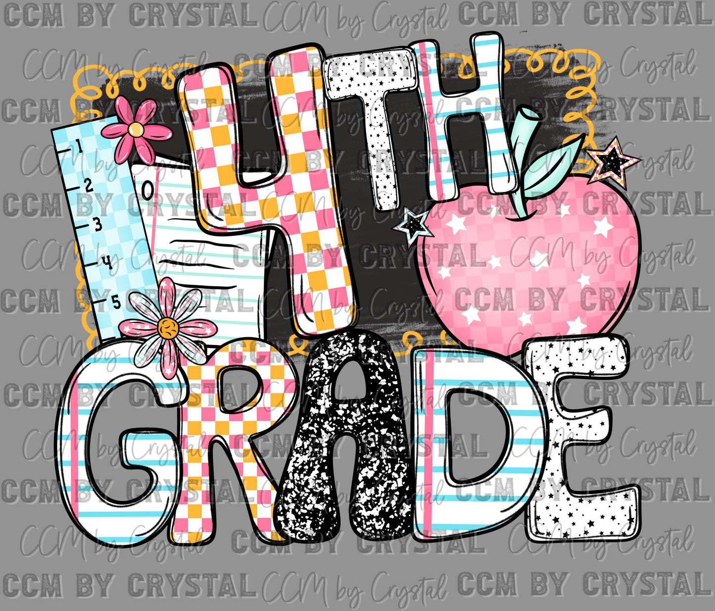 4th Grade Back to School Ready to Press Transfer DTF Transfer Sublimation Transfer