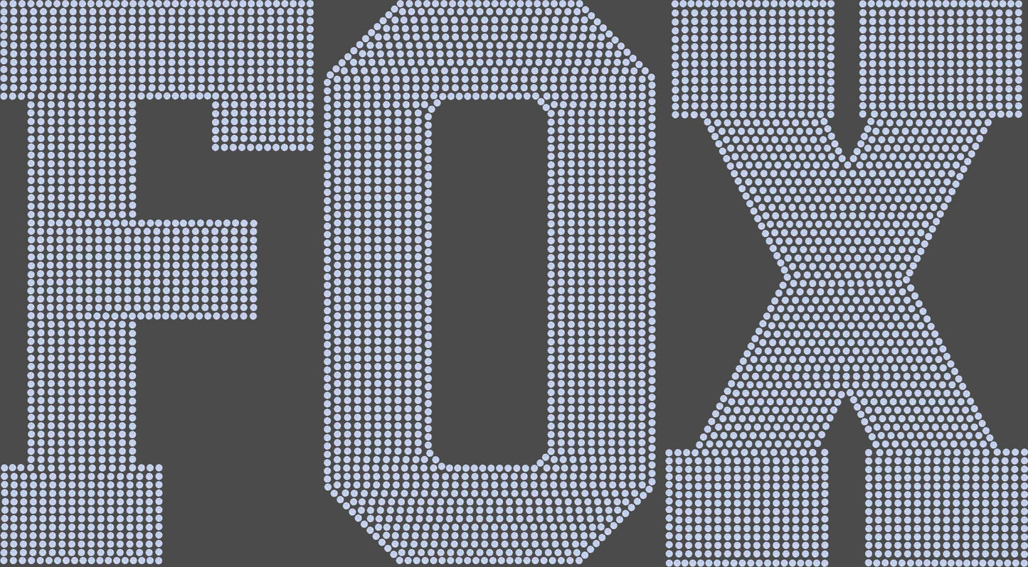 Fox 1-Color Approximately 11" wide Spangle Transfer
