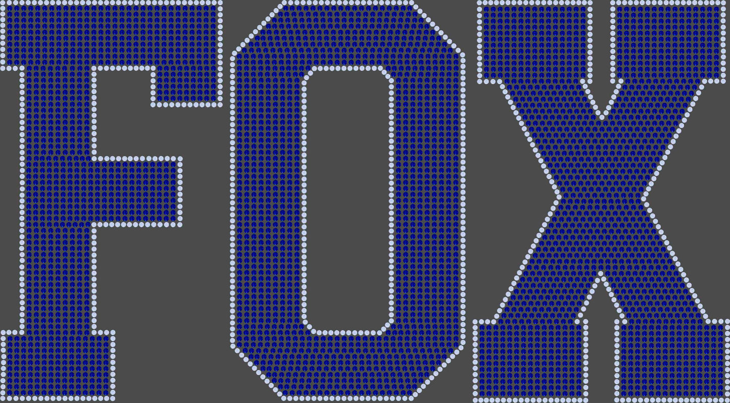 Fox 2-Color Approximately 11" wide Spangle Transfer