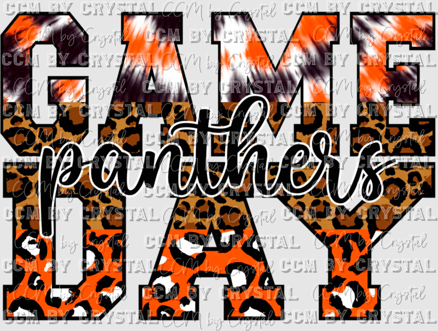 Game Day Panthers Tie Dye Mascot Ready to Press Transfer