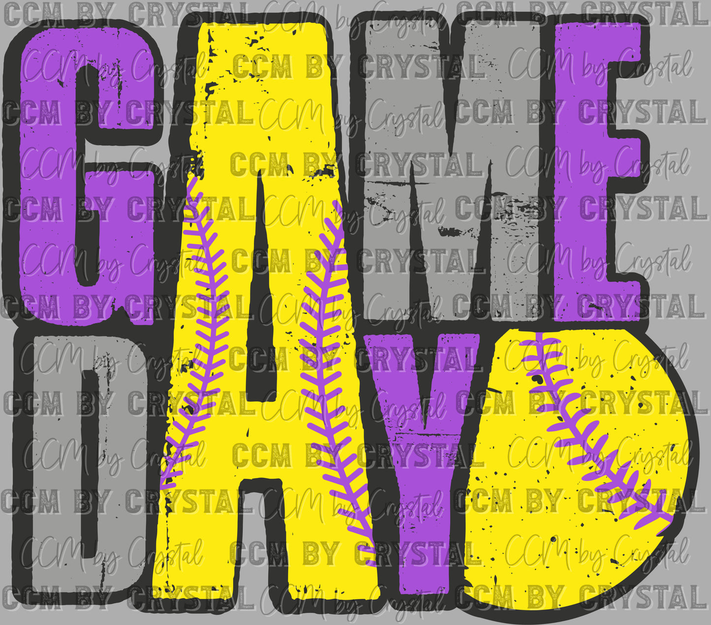 Game Day Softball Purple Ready to Press Transfer DTF Transfer Sublimation Transfer