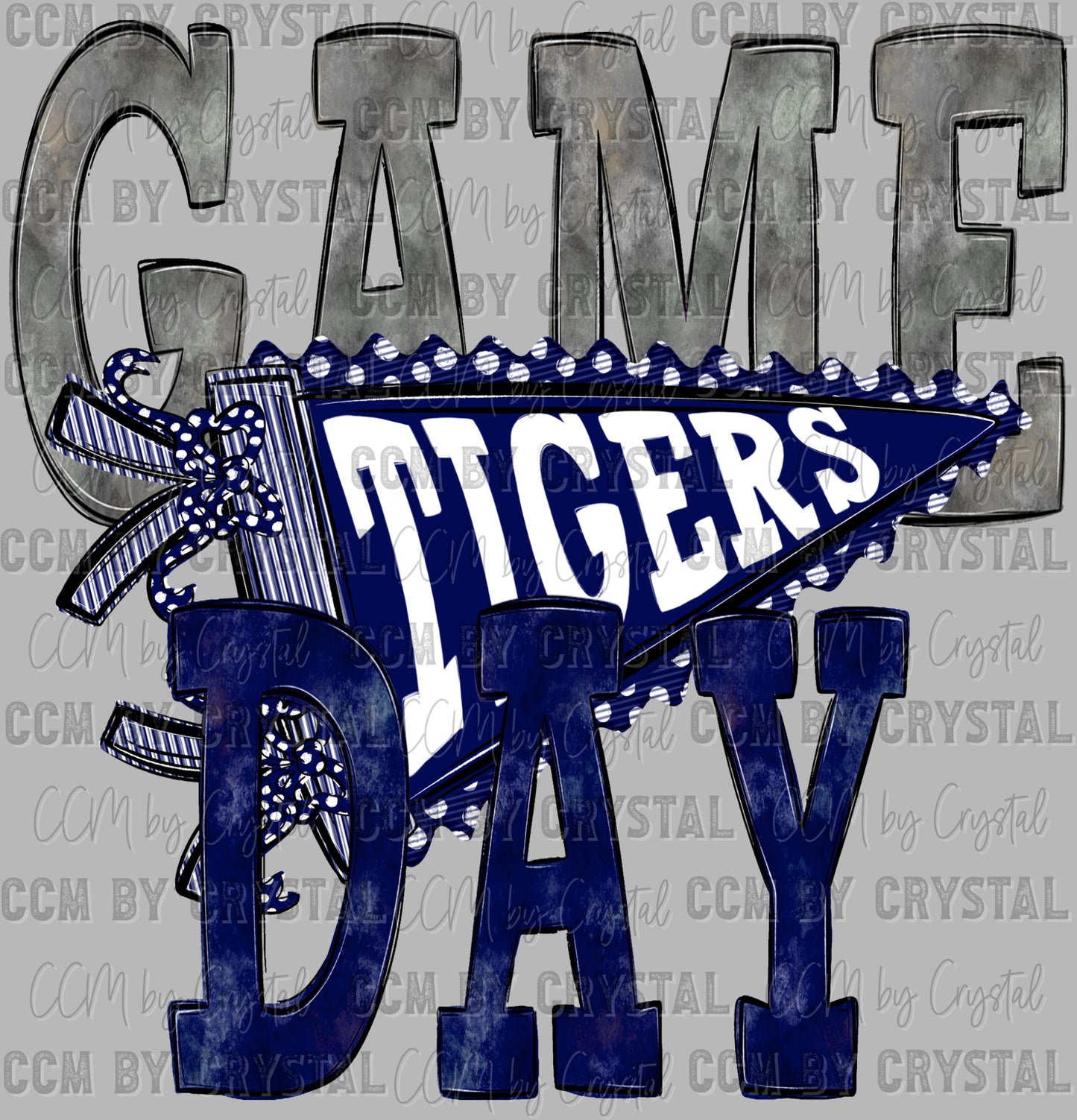 Game Day Tigers Mascot Ready to Press Transfer DTF Transfer Sublimation Transfer