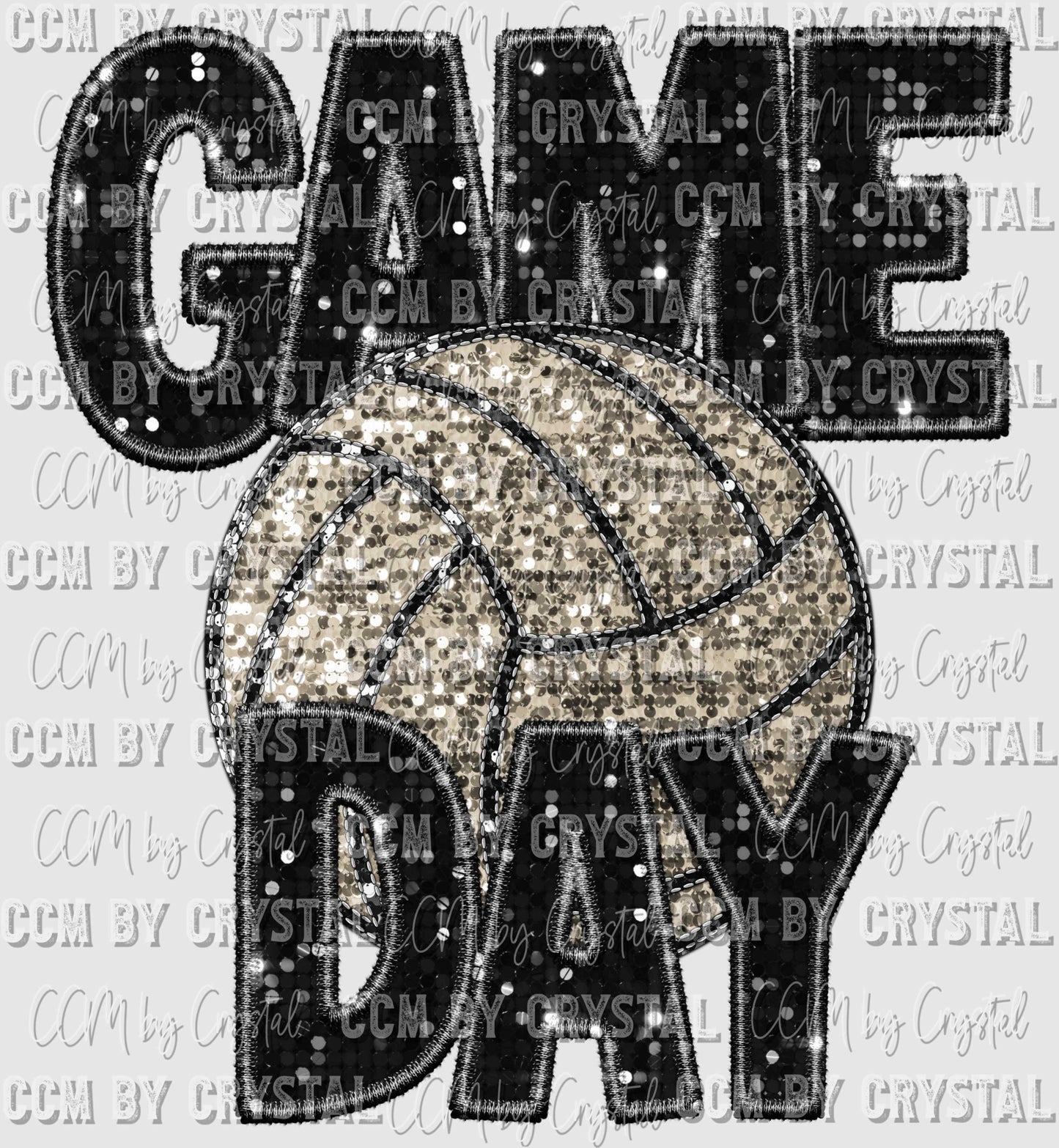 Game Day Volleyball Faux Sequins Ready to Press Transfer