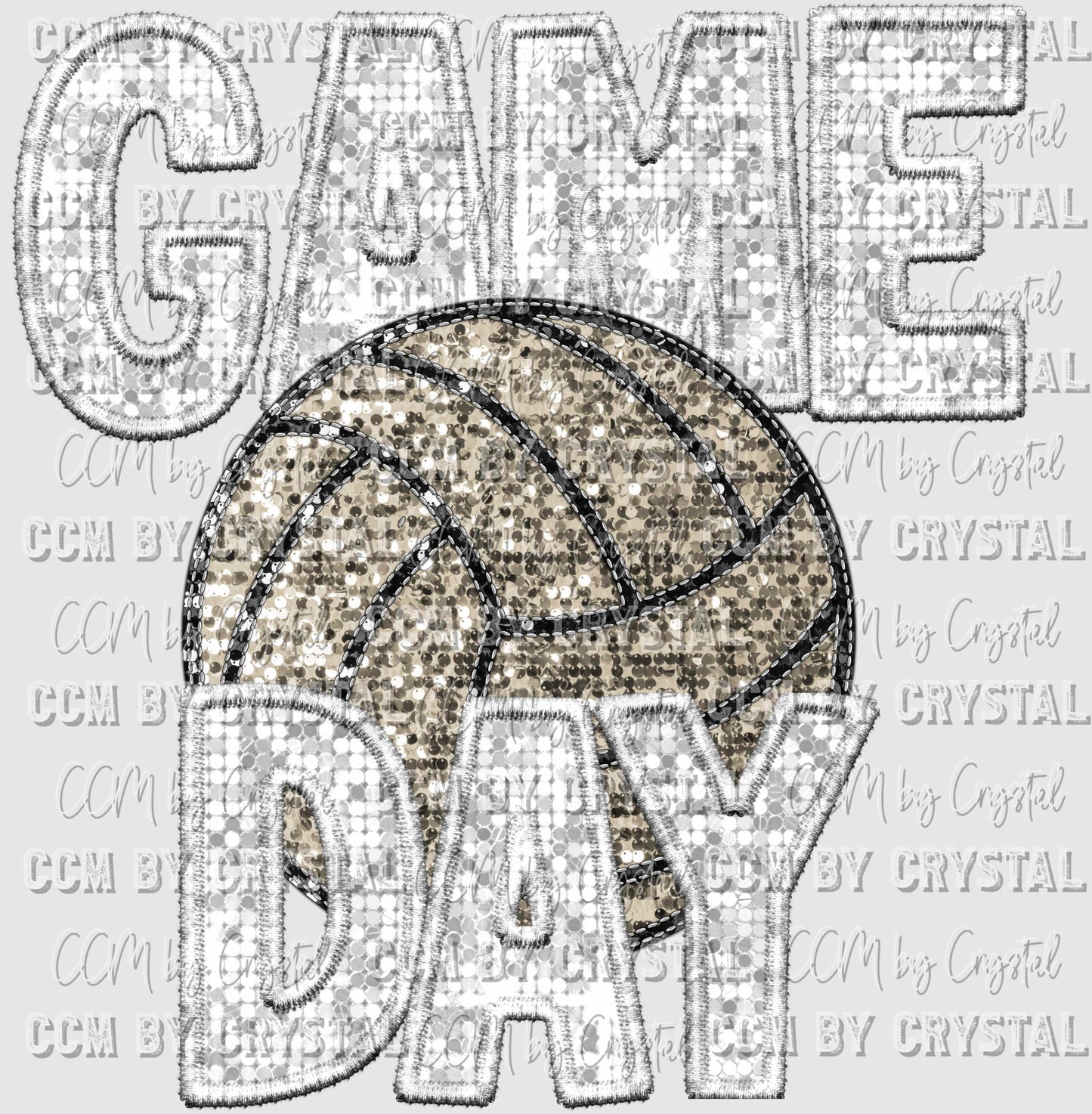 Game Day Volleyball Faux Sequins Ready to Press Transfer