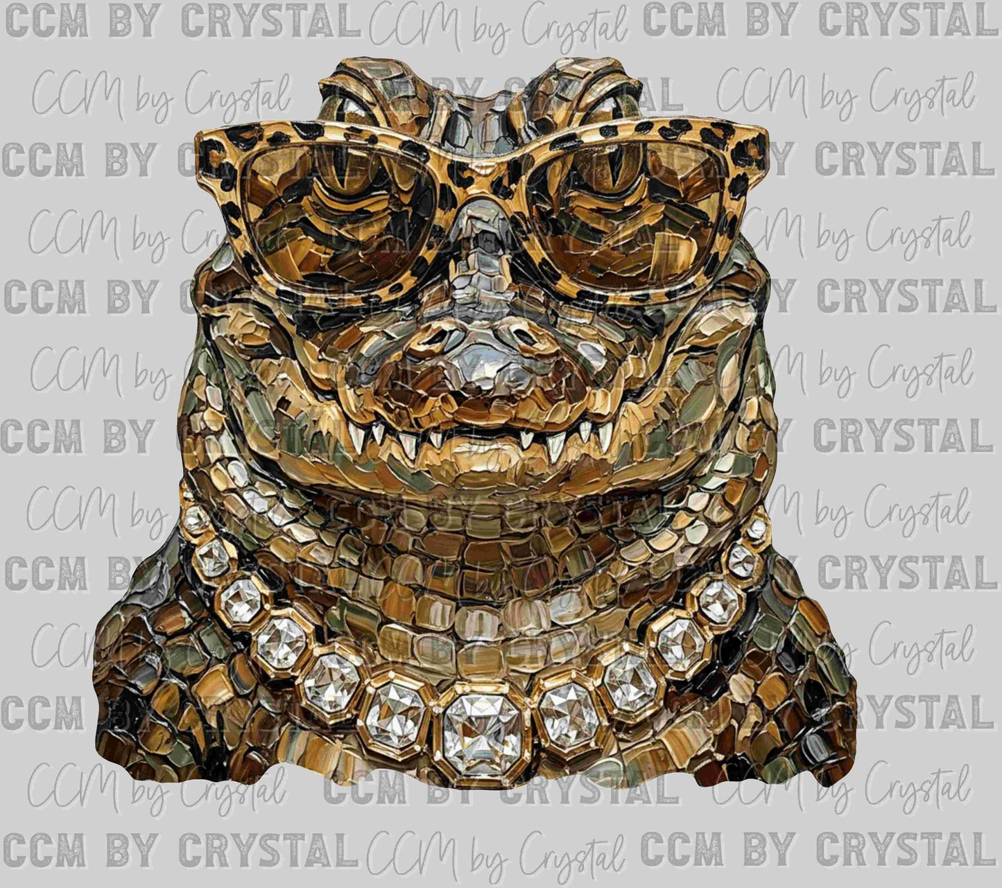 Glam Gators Mascot Faux Texture Paint Ready to Press DTF Transfers Sublimation Transfers