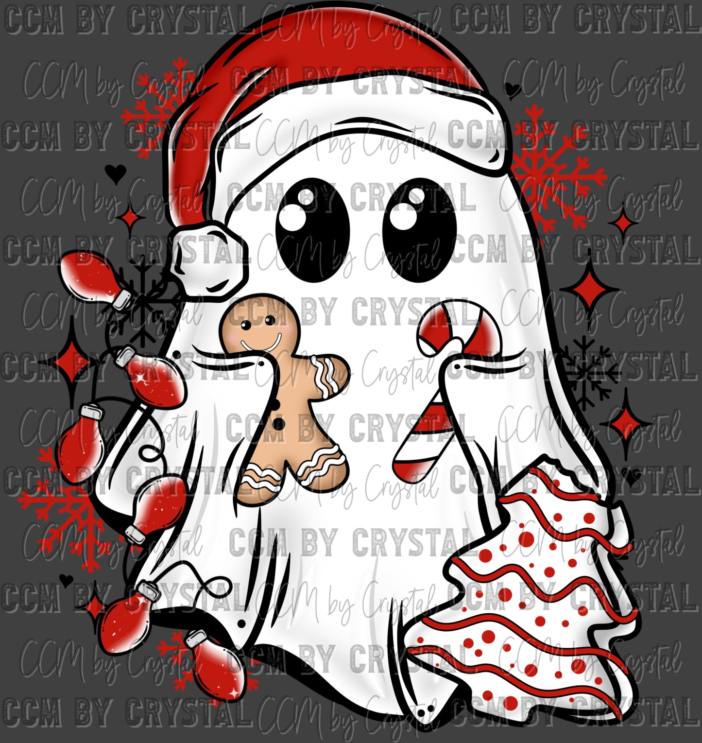 Christmas Ghost Ready to Press Transfer DTF Transfer