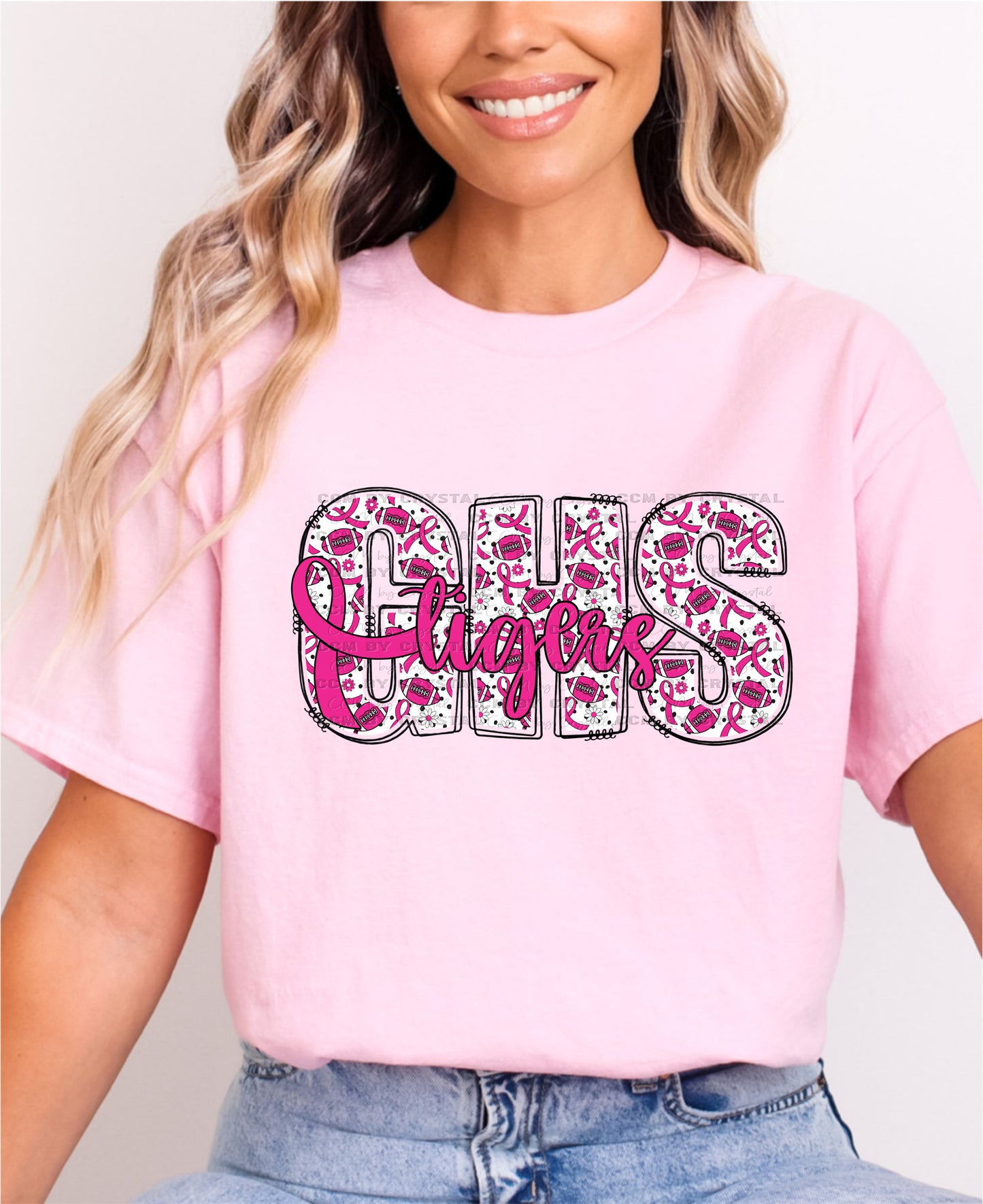 GHS Tigers Pink Out Breast Cancer Awareness Gildan Softstyle T-Shirt