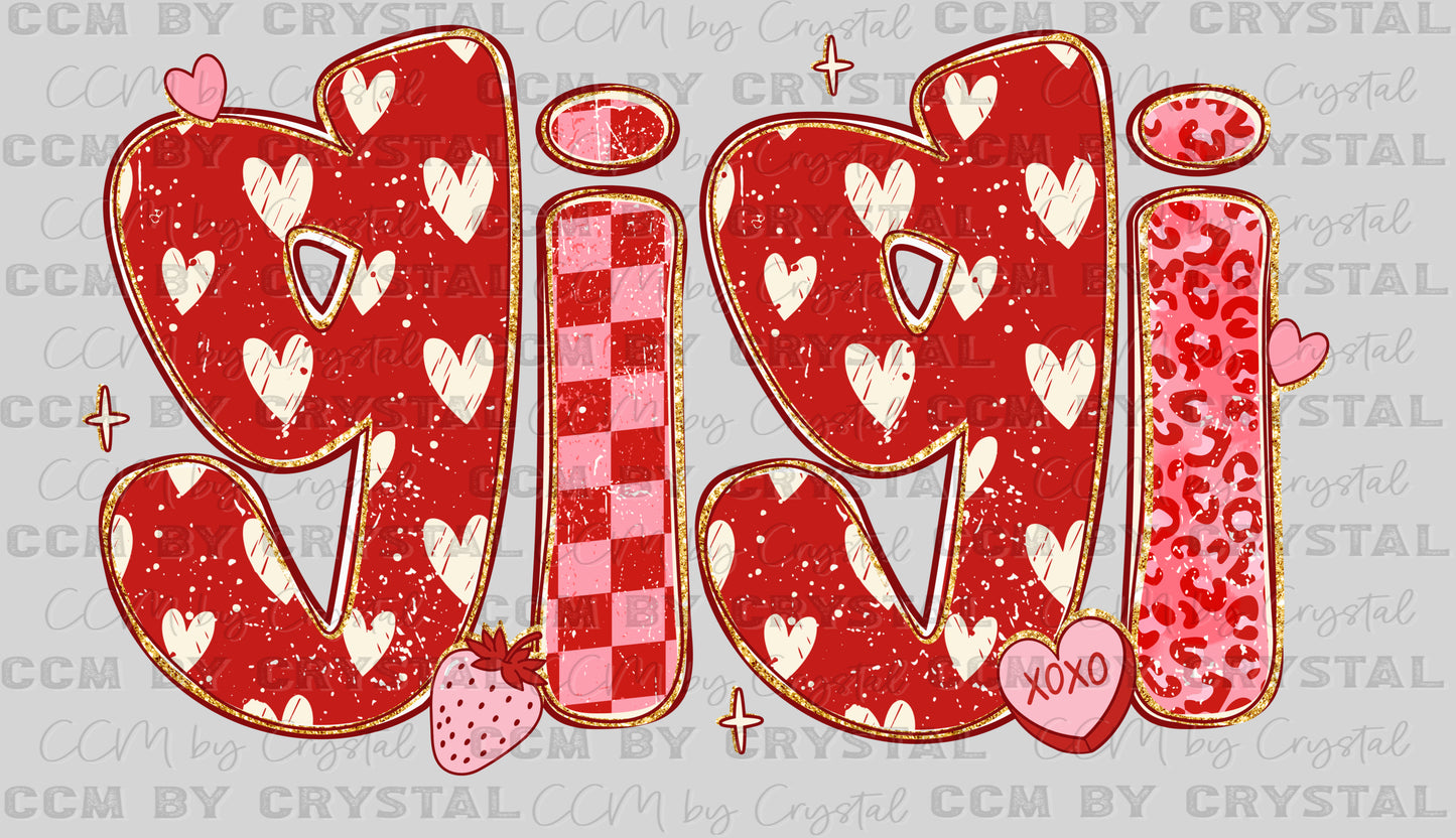 Gigi Valentines Day Ready to Press DTF Transfers Sublimation Transfers