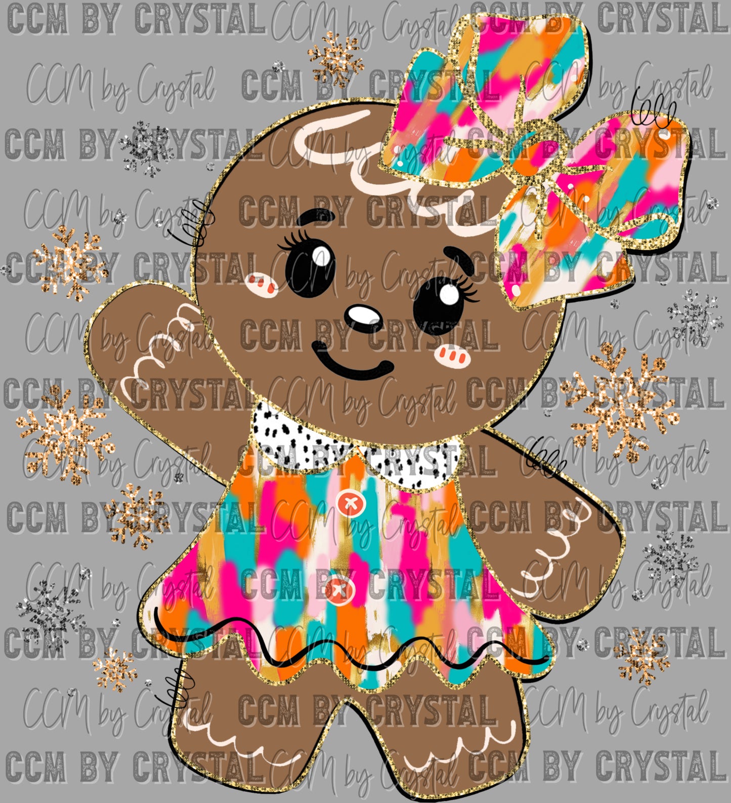 Christmas Gingerbread Girl Ready to Press Transfer DTF Transfer Sublimation Transfer