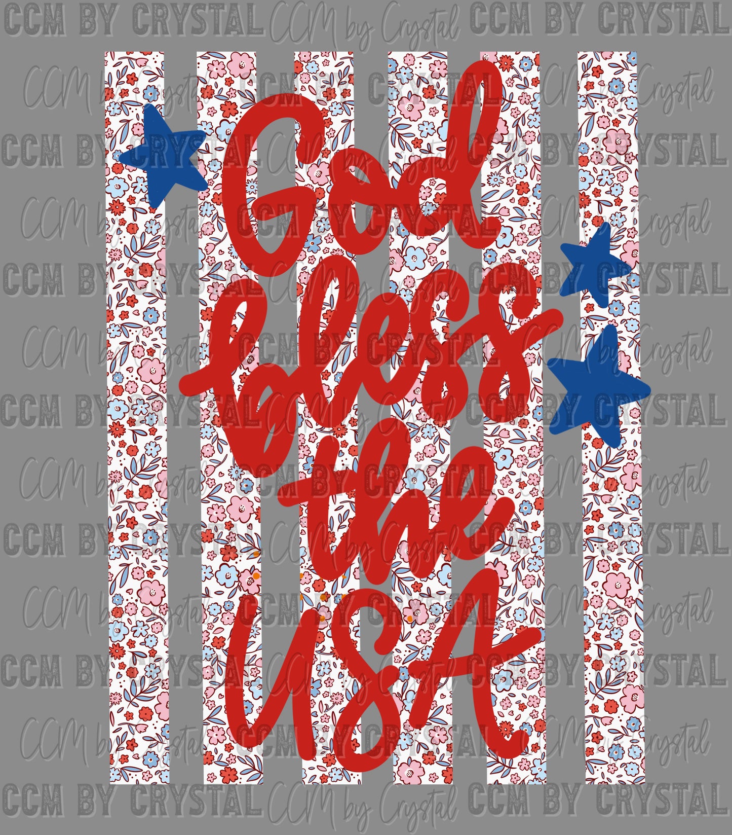 God Bless the USA 4th of July Patriotic DTF Transfer Sublimation Transfer