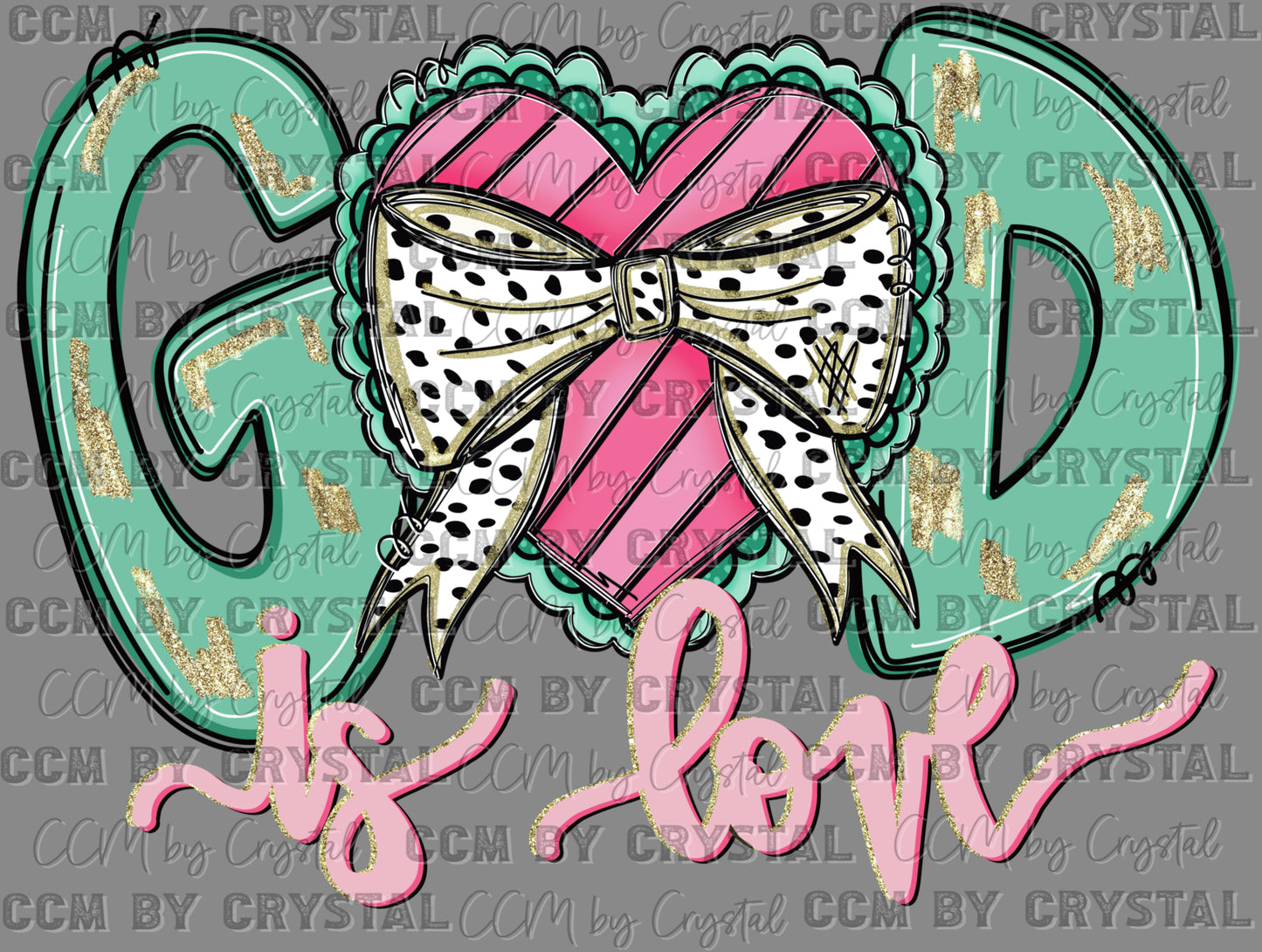 God is Love Valentines Day Pink Ready to Press Transfer DTF Transfer Sublimation Transfer