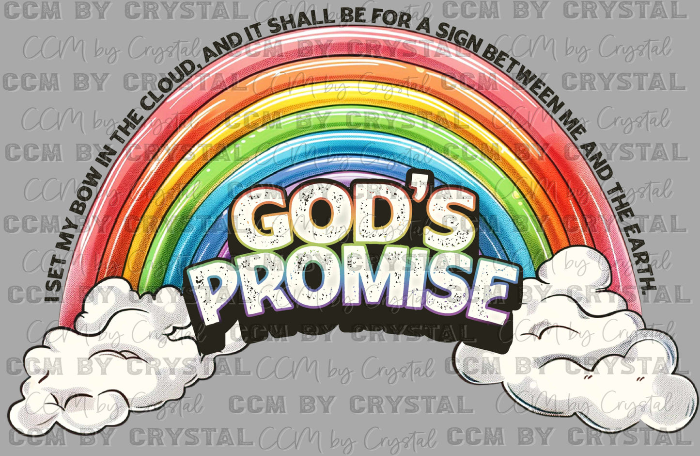 God's Promise Rainbow Ready to Press Transfer DTF Transfer Sublimation Transfer