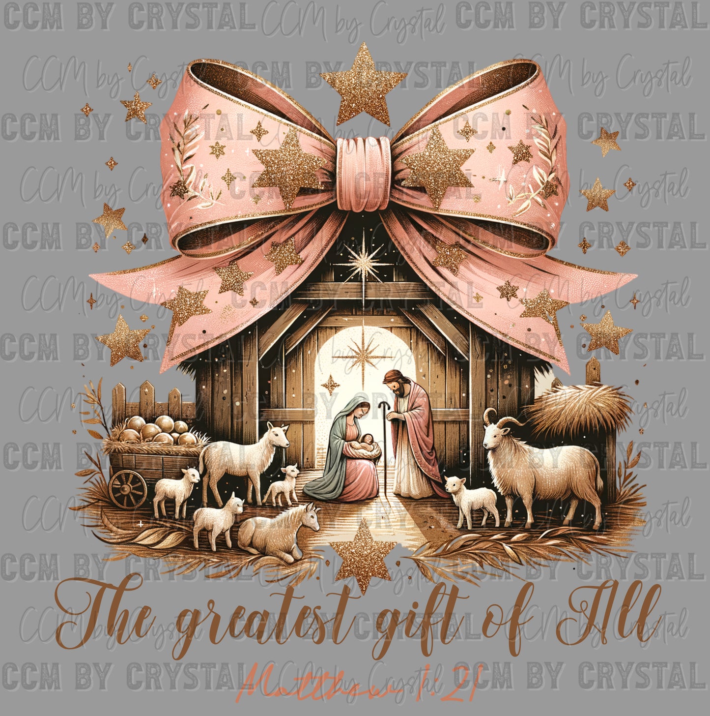 The greatest Gift of All Nativity Christmas Ready to Press Instant Peel DTF Transfers Sublimation Transfers