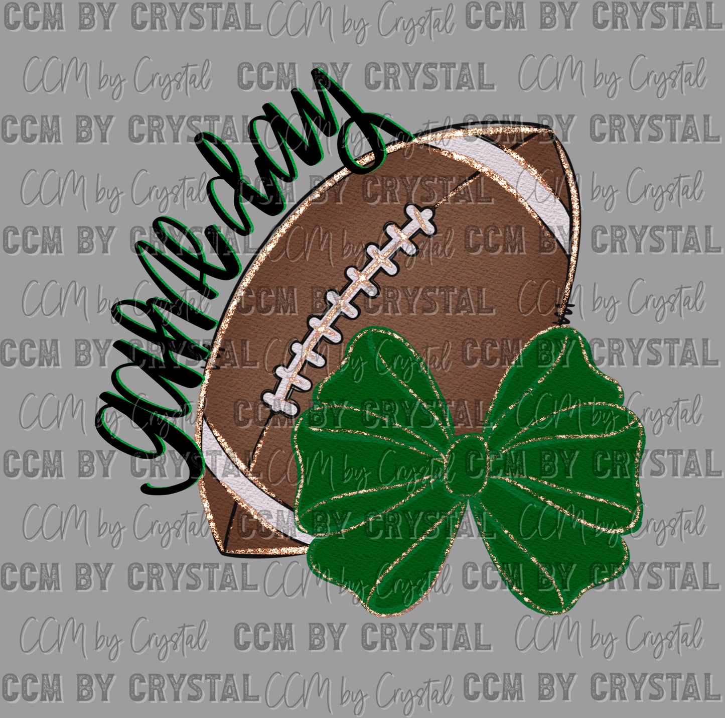 Game Day Football Green Ready to Press Instant Peel DTF Transfers Sublimation Transfers