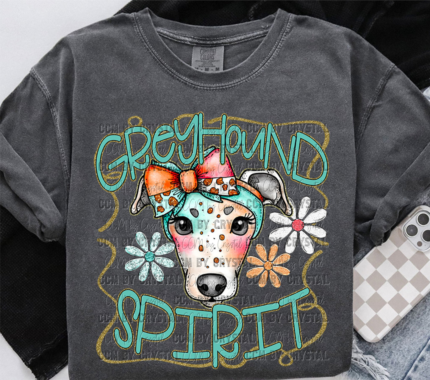 Greyhound Spirit Cartoon Mascot Ready to Press Transfer DTF Transfer Sublimation Transfer