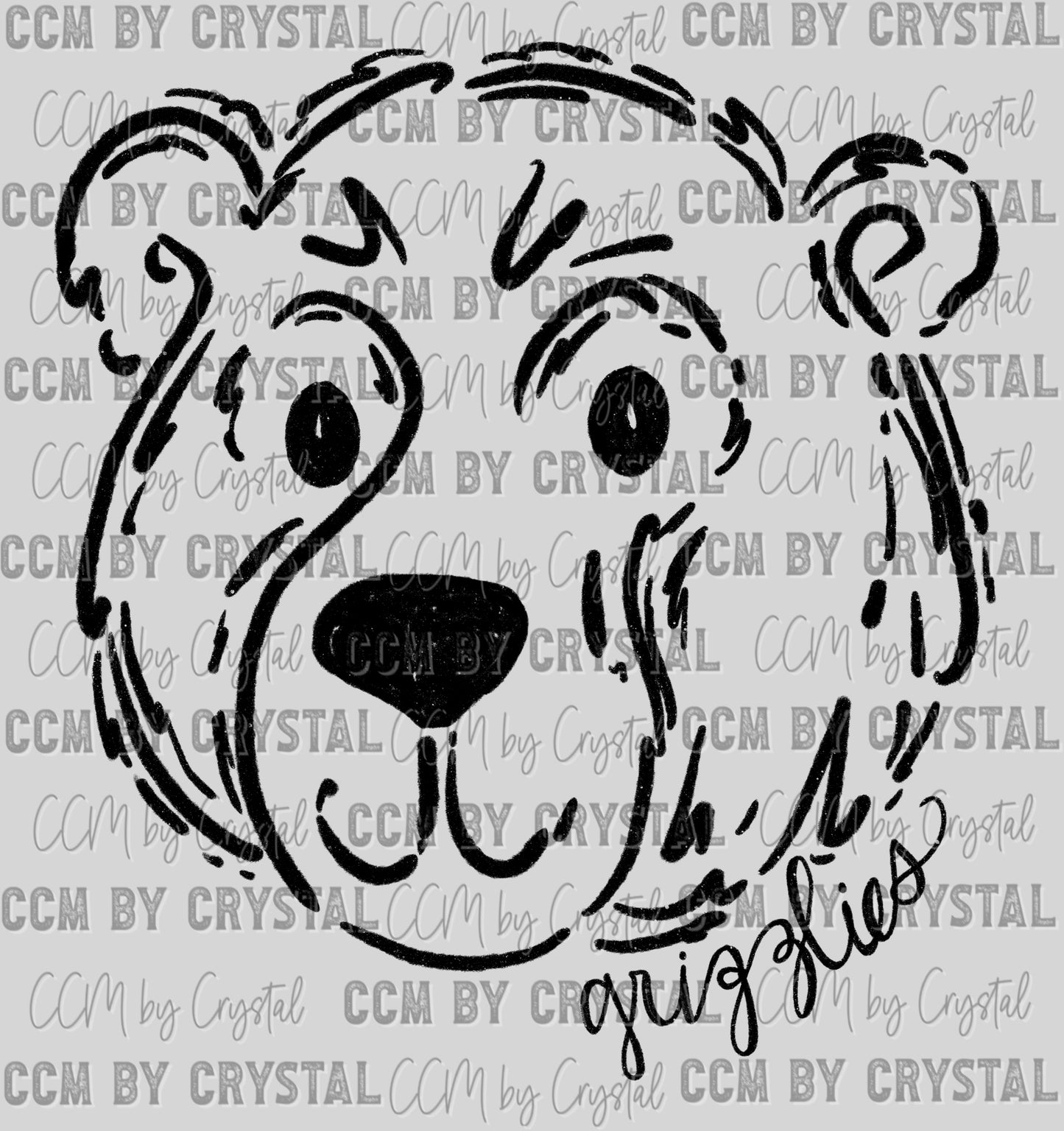 Grizzlies Doodle Ready to Press Transfer DTF Transfer Sublimation Transfer