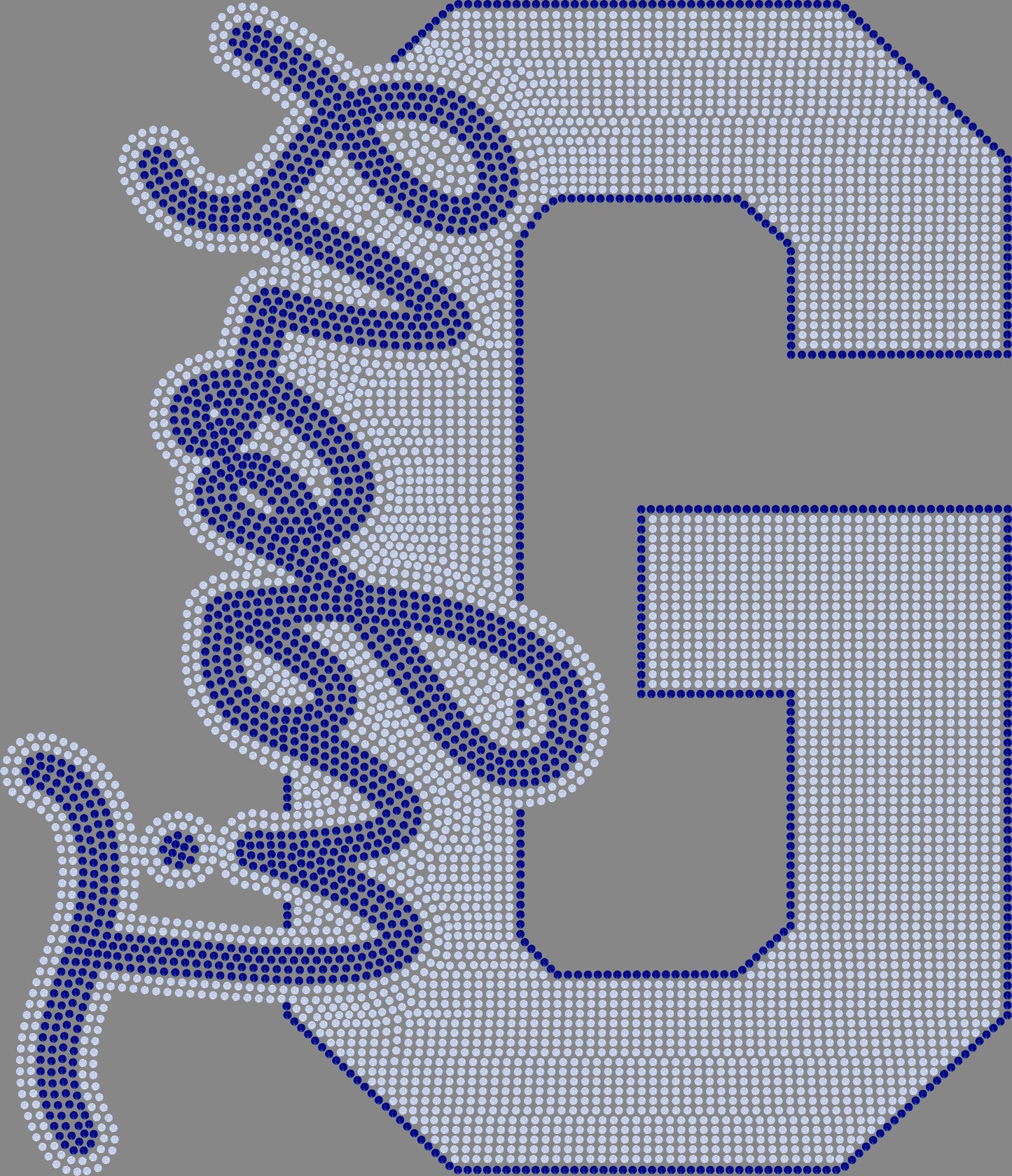 Custom Letter and Mascot Personalized Mascot 11" 2- Color Spangle Transfer