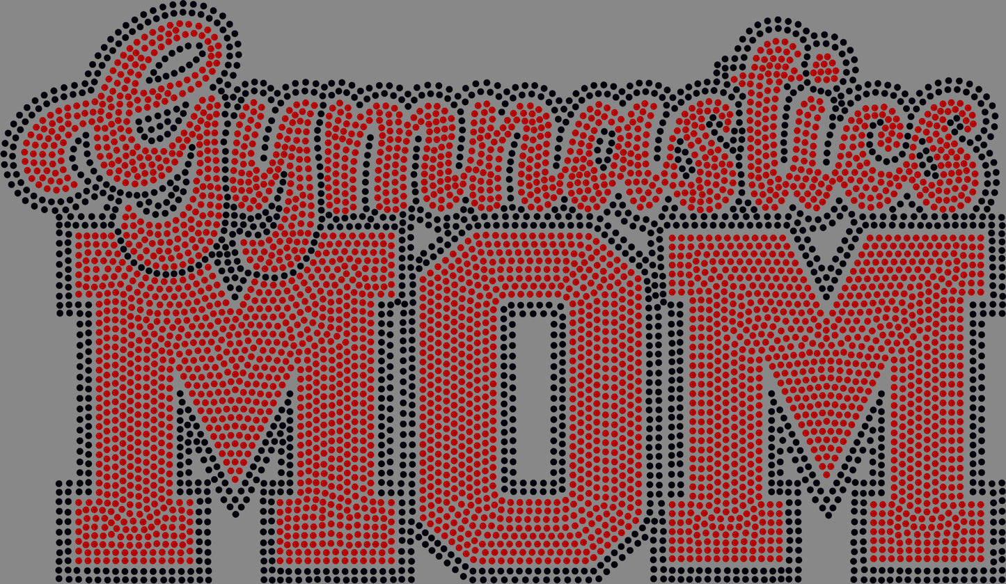 Gymnastics Mom 11" Wide 2- Color Spangle Transfer