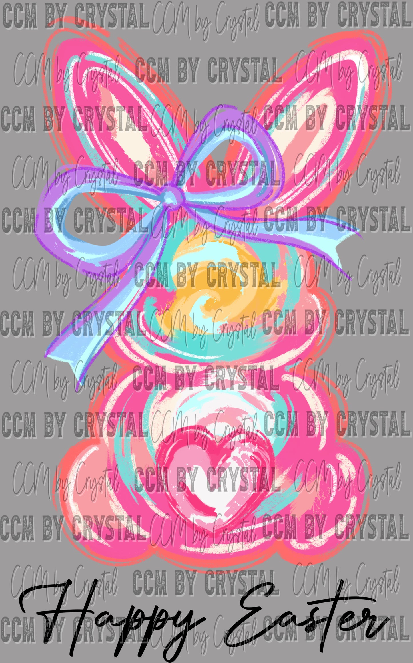 Bunny Happy Easter Ready to Press Transfer DTF Transfer Sublimation Transfer