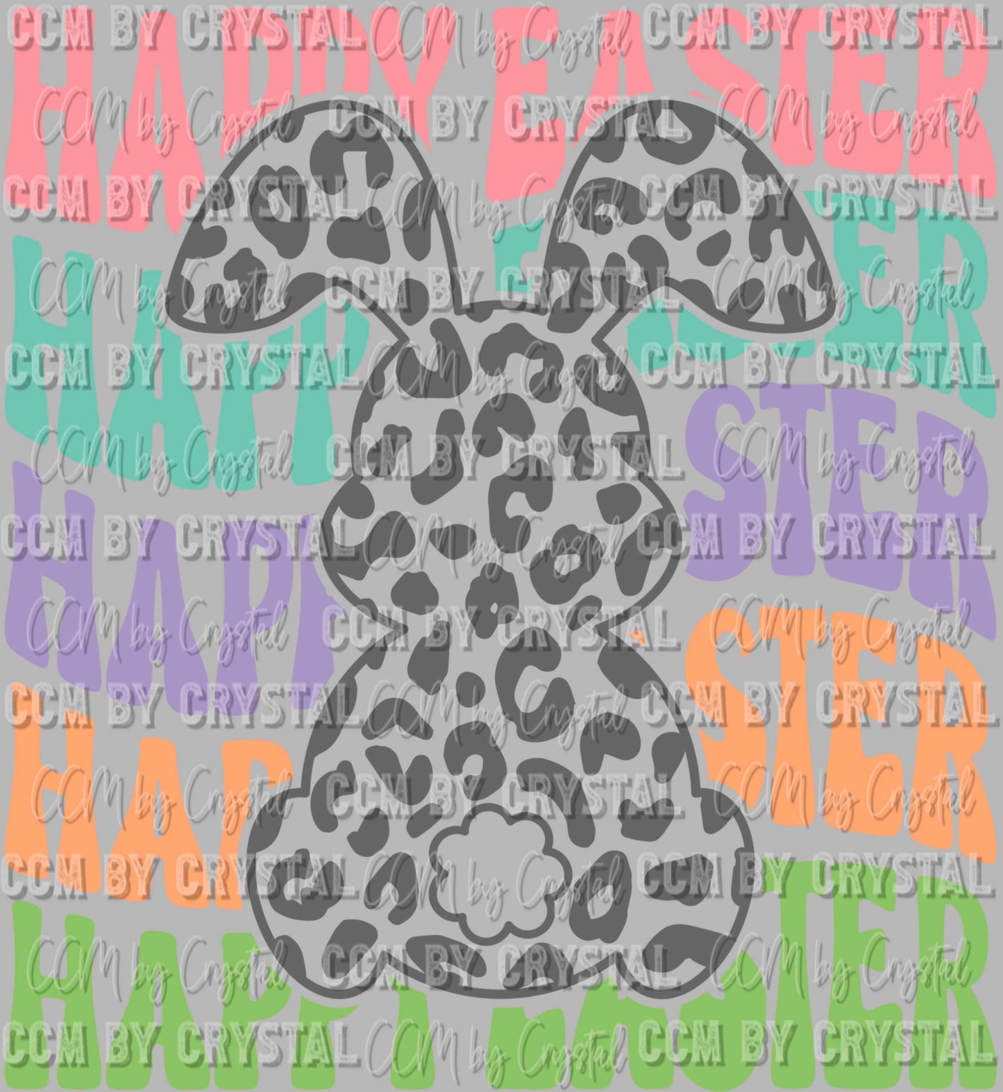 Happy Easter Leopard Bunny Ready to Press Transfer DTF Transfer Sublimation Transfer