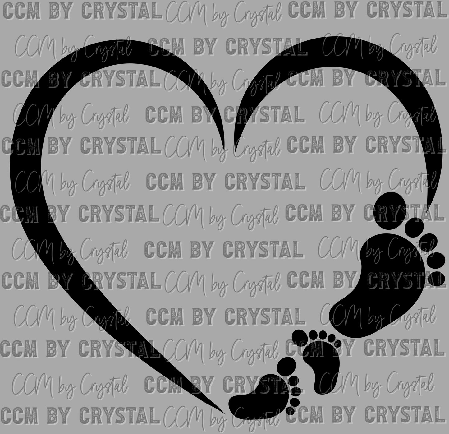 Heart and Baby Feet Valentines Day Ready to Press Transfer DTF Transfer Sublimation Transfer