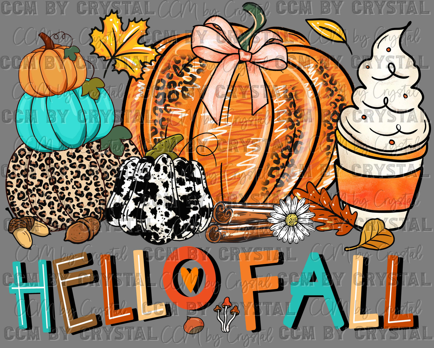 Hello Fall Thanksgiving Ready to Press Transfer DTF Transfer Sublimation Transfer