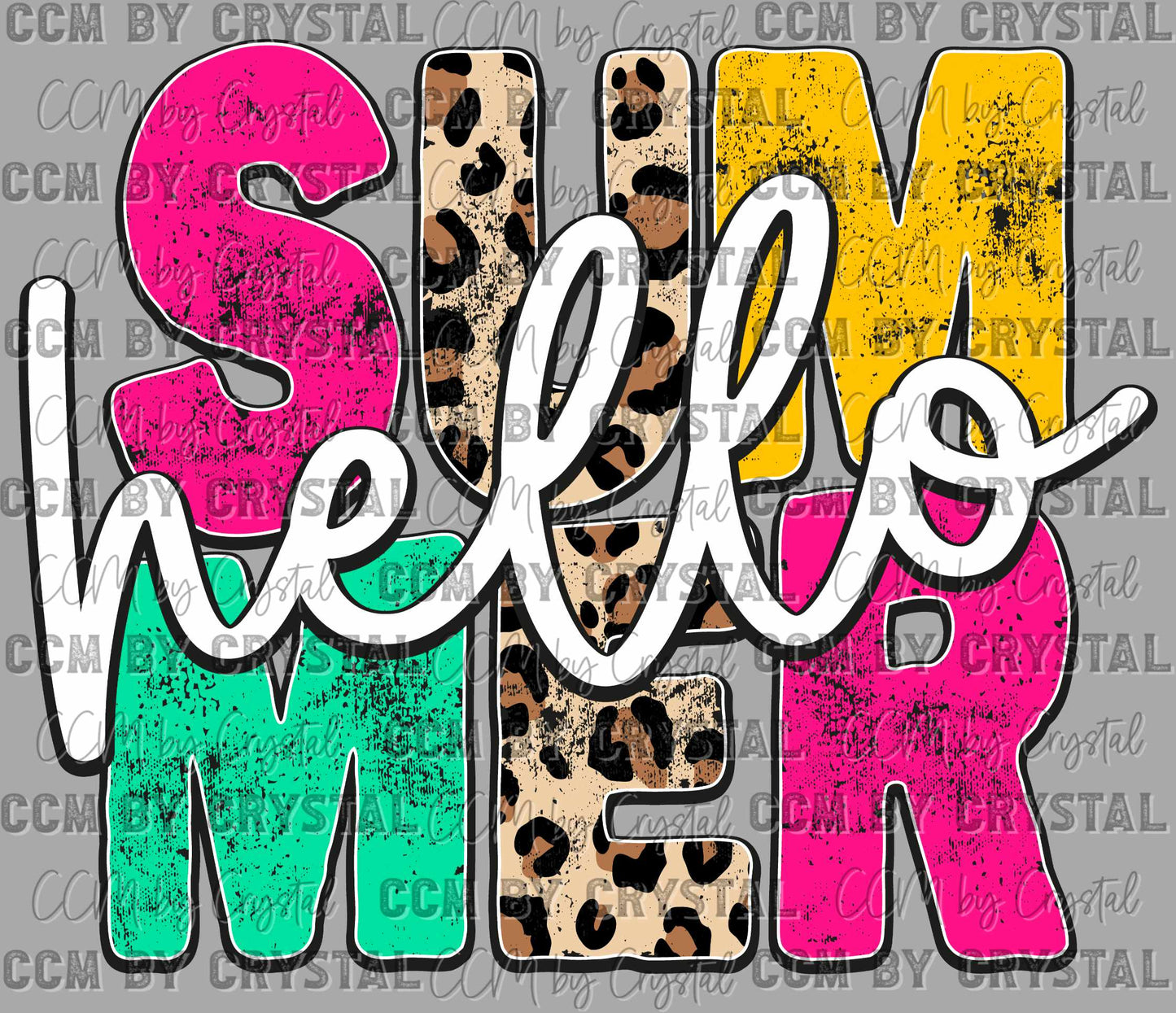 Hello Summer Ready to Press Transfer DTF Transfer Sublimation Transfer
