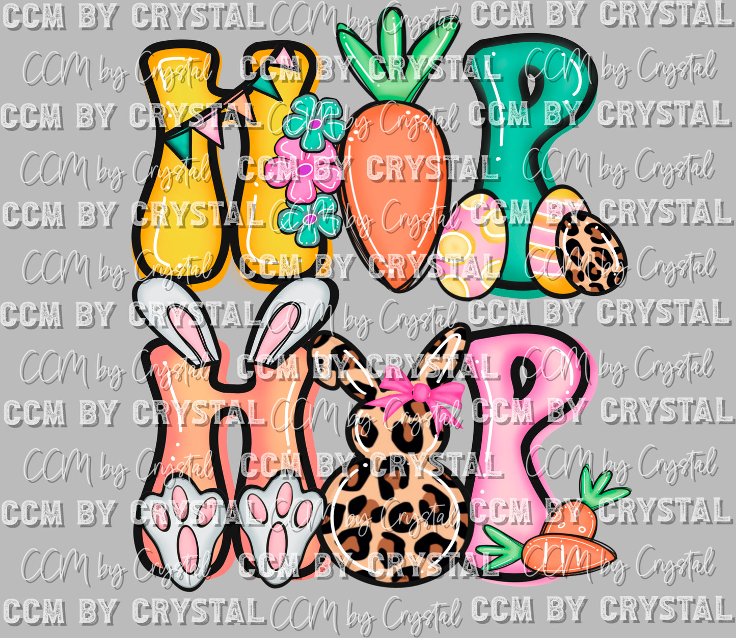 Hip Hop Carrot Cheetah Easter Ready to Press Transfer DTF Sublimation