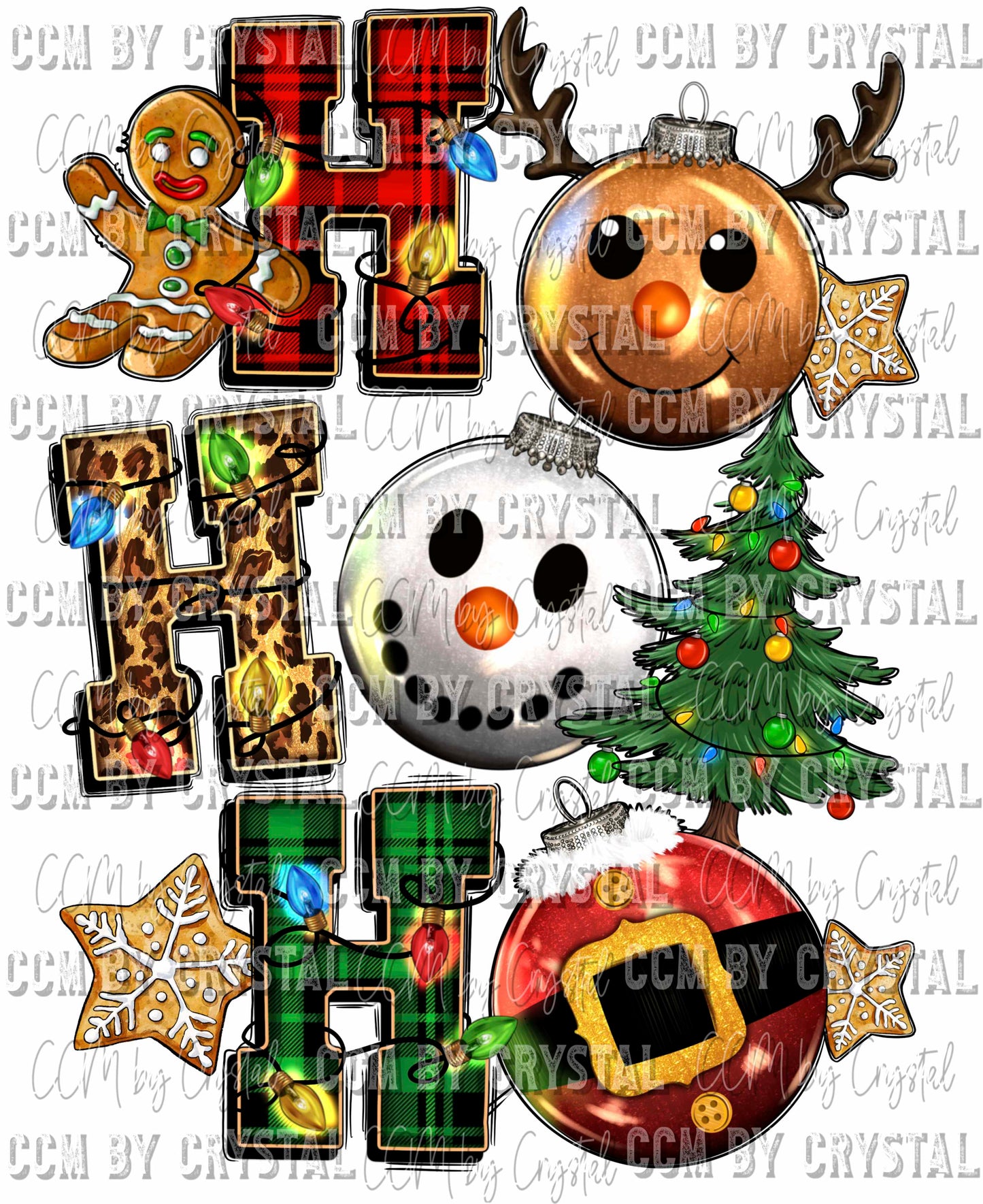 Ho Ho Ho Christmas Balls Ready to Press Transfer