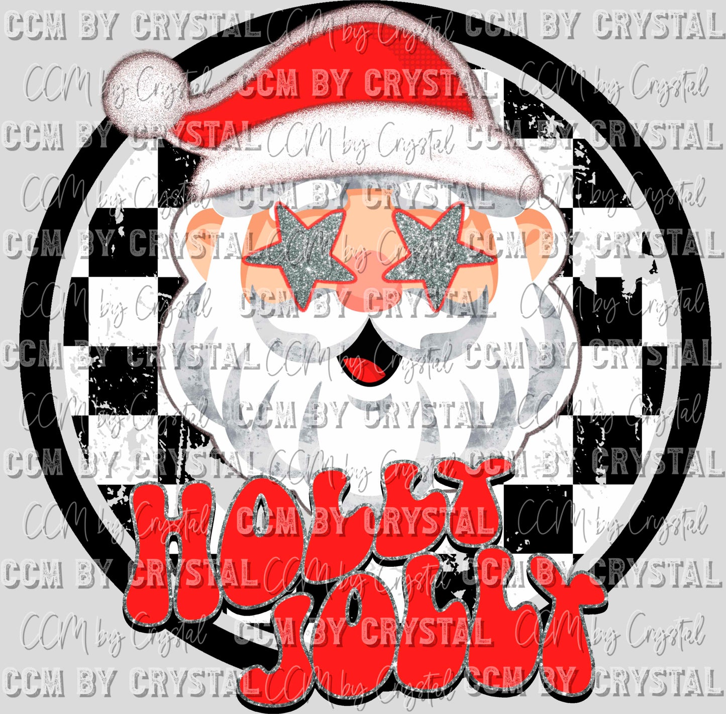 Holly Jolly Santa Christmas Ready to Press Transfer