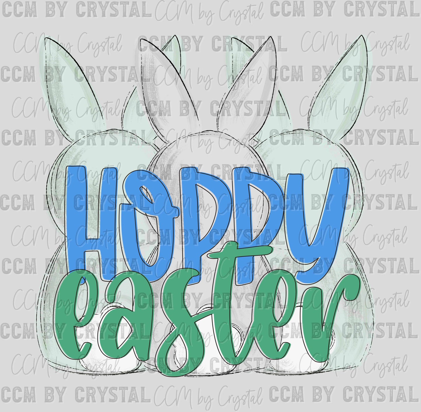 Hoppy Easter Blue Ready to Press Transfer