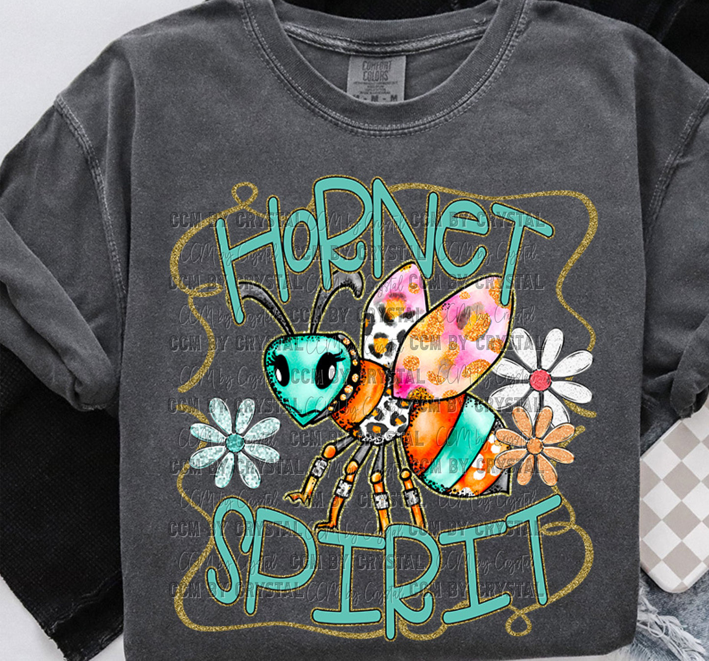 Hornet Spirit Cartoon Mascot Ready to Press Transfer DTF Transfer Sublimation Transfer