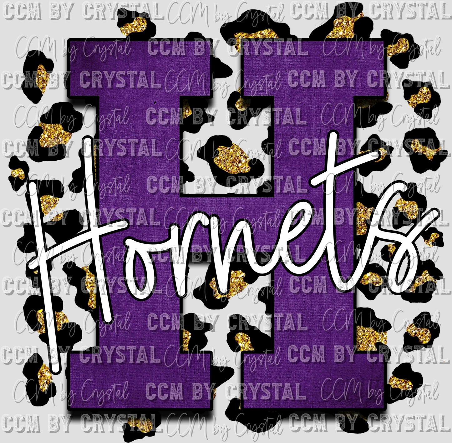 Hornets Mascot Letter H Purple PNG Digital File ONLY