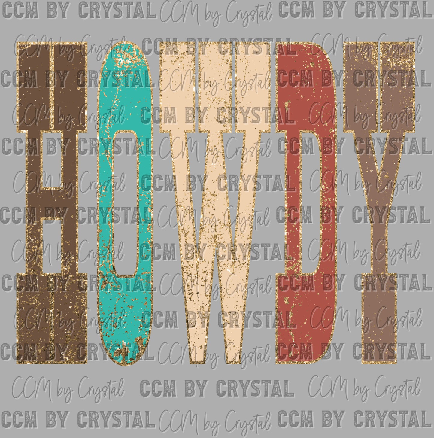 Howdy Western Faux Glitter Ready to Press DTF Transfers Sublimation Transfers