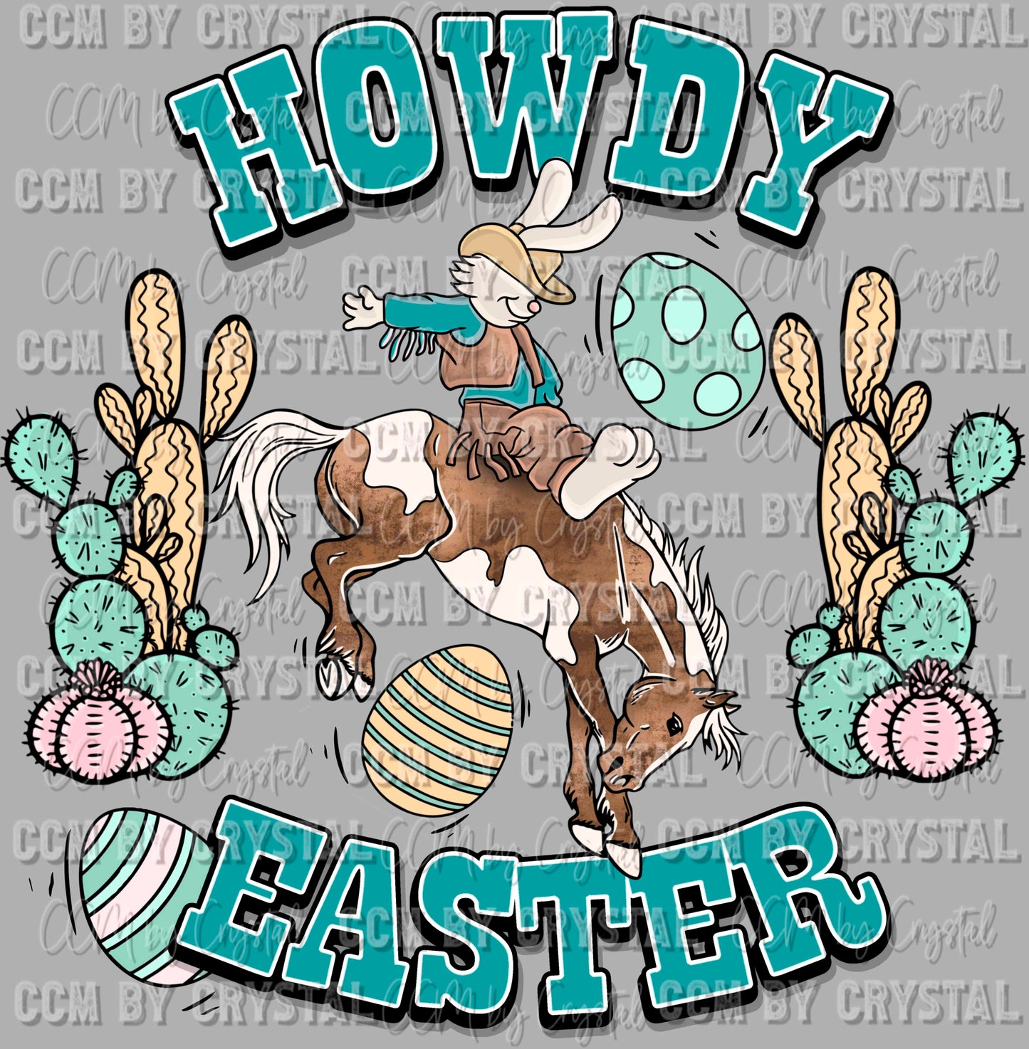 Howdy Easter Cowboy Western Rodeo Ready to Press Transfer