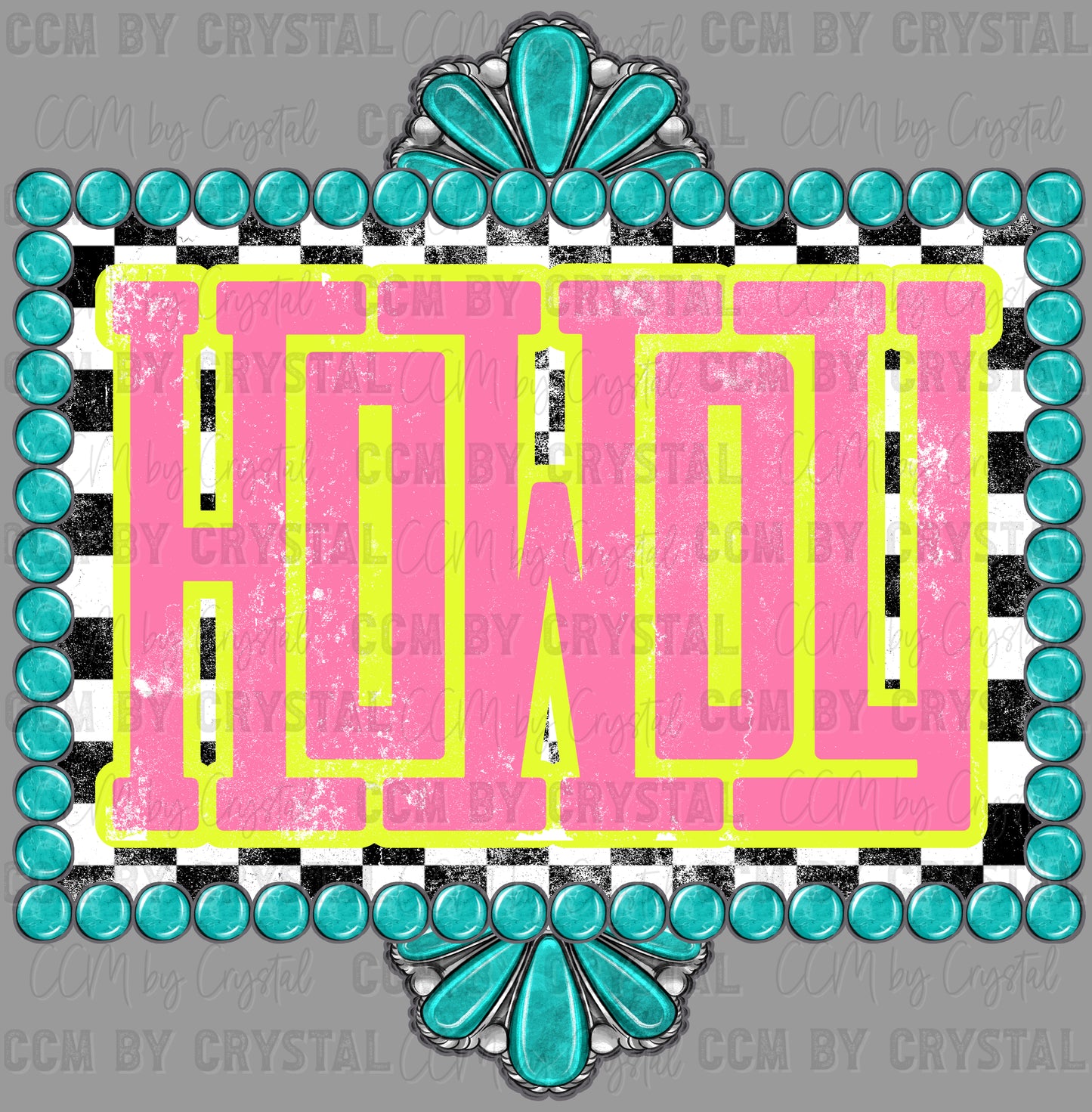 Howdy Distressed Ready to Press Transfer DTF Transfer Sublimation Transfer