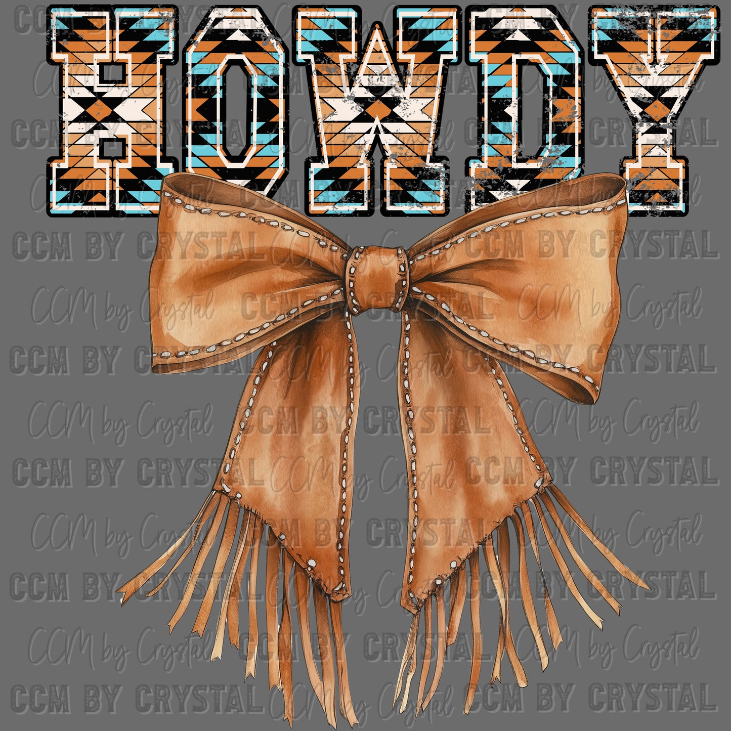 Howdy Western Bow Rodeo Ready to Press Transfer DTF Transfer Sublimation Transfer