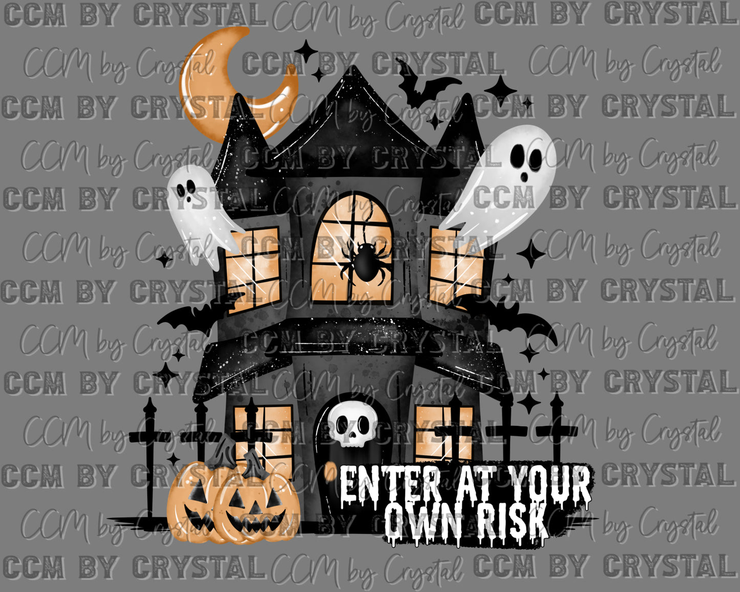Haunted House Halloween Ready to Press Transfer DTF Transfer Sublimation Transfer