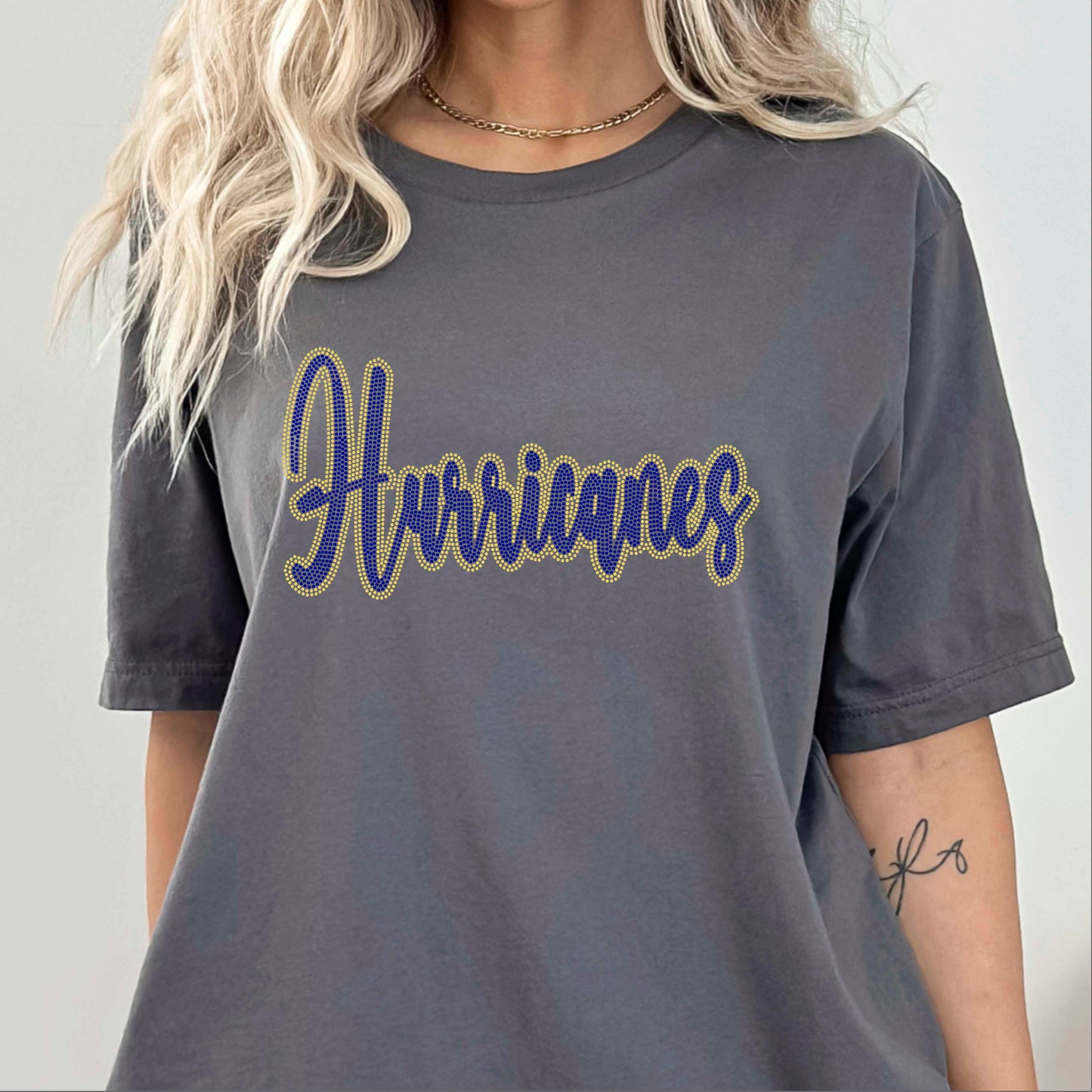 Hurricanes 2-Color Approximately 11" wide Spangle Transfer