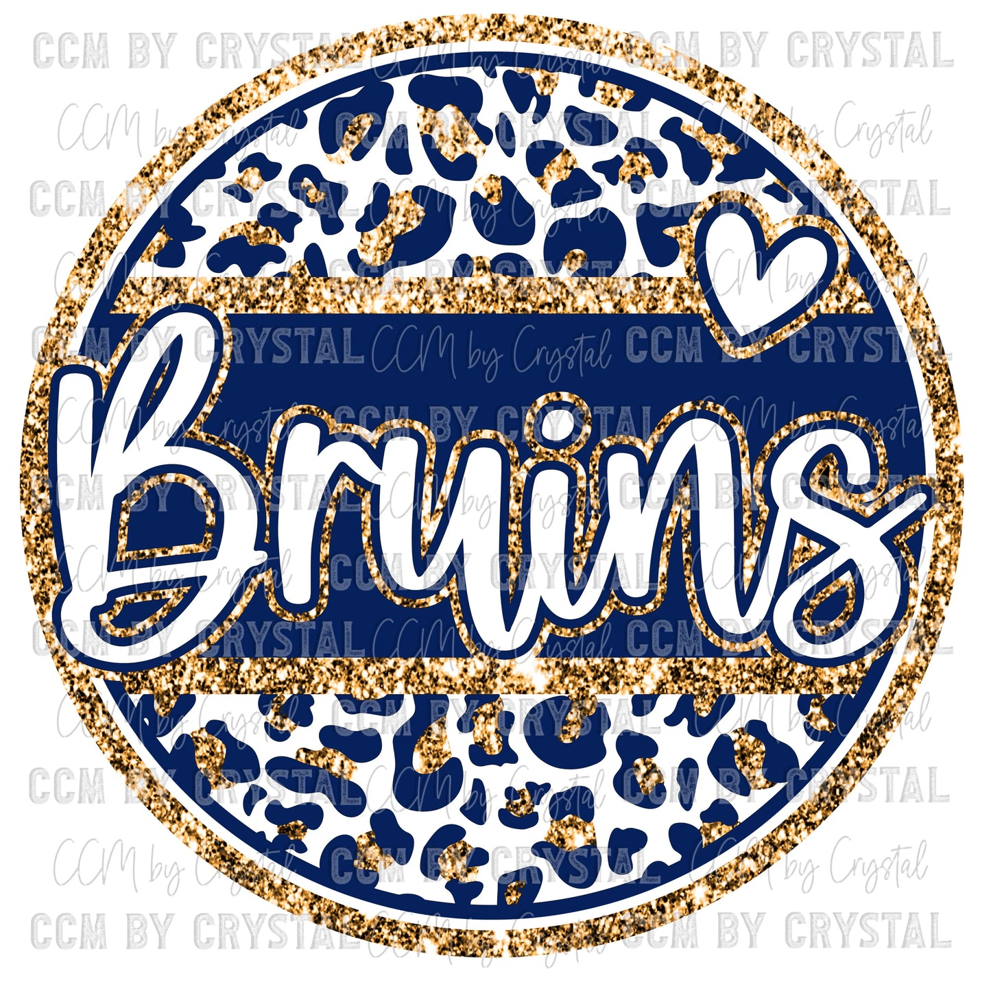 Bruins Faux Glitter Mascot Ready to Press Transfer